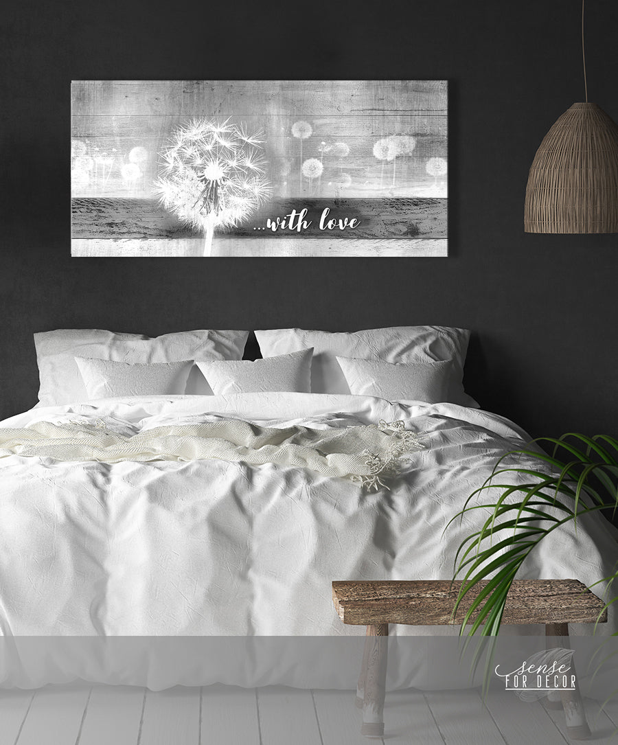 Christian Wall Art: 'With Love Dandelion' in Wood Frame, Ready to Hang - Buy 2 Get 20% Off!