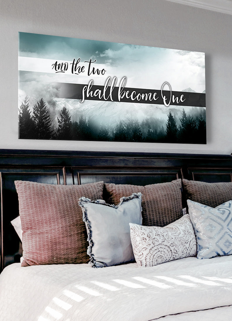 Exclusive Couples Wall Art - 'And The Two Shall Become One V4' with Wood Frame, Ready to Hang! Buy 2 Save 20%