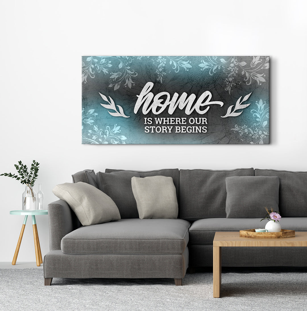 Exclusive! Home Wall Art - 'Home is Where Our Story Begins V3' (Wood Frame, Ready To Hang)