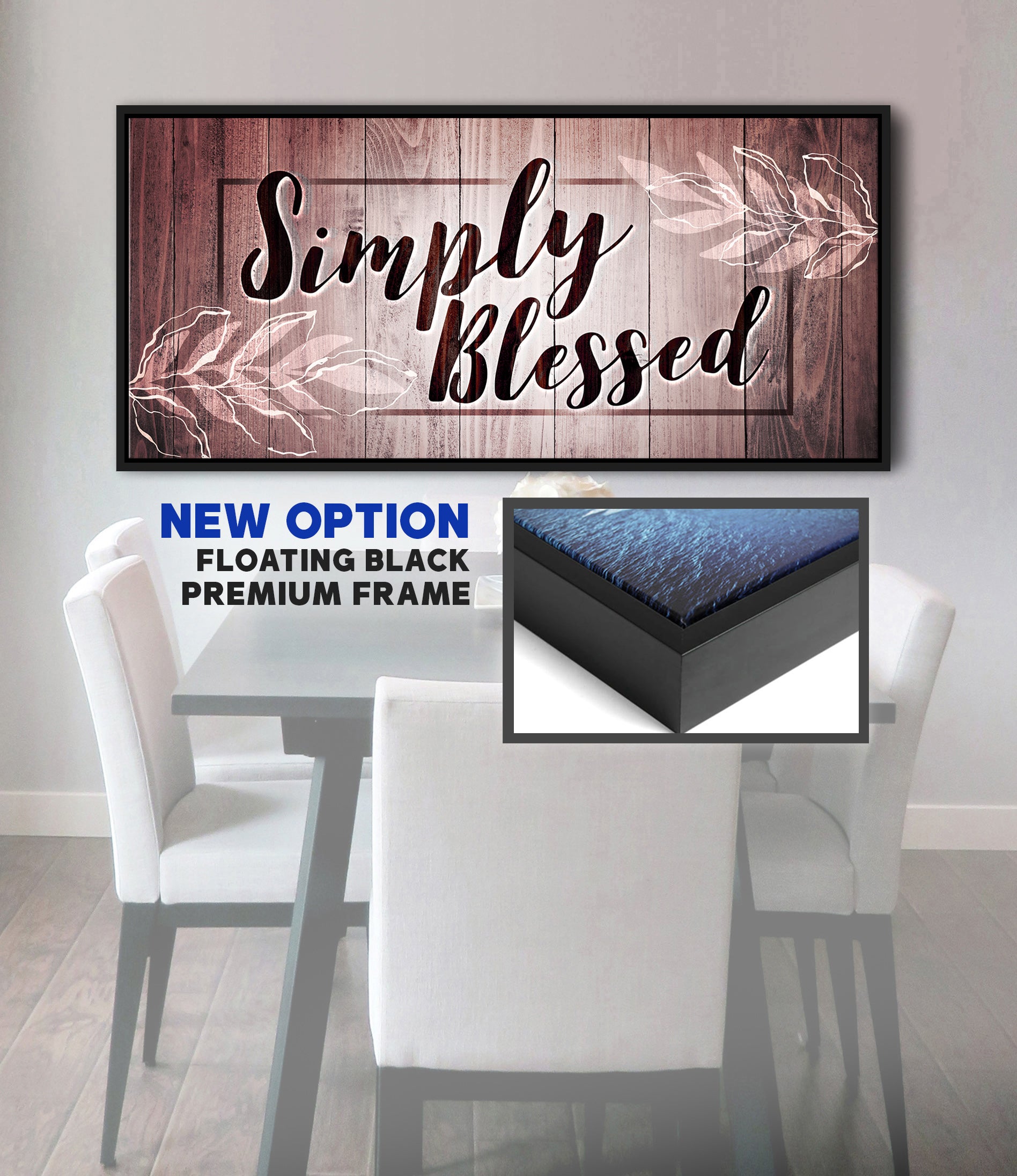 Christian Wall Art: Simply Blessed V8 - High - Quality Wood - Framed Wall Art, Ready to Hang! Buy 2 Save 20%