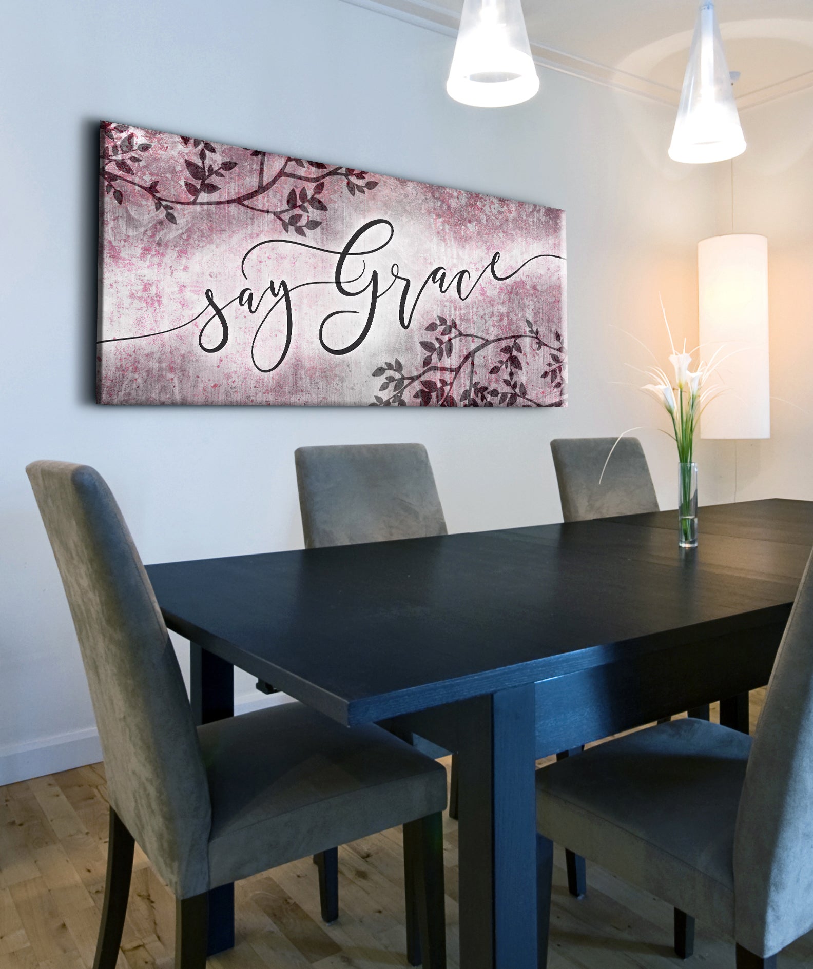 Exclusive Christian Wall Art - Say Grace V2 with Wood Frame, Ready to Hang, Buy 2 Save 20%