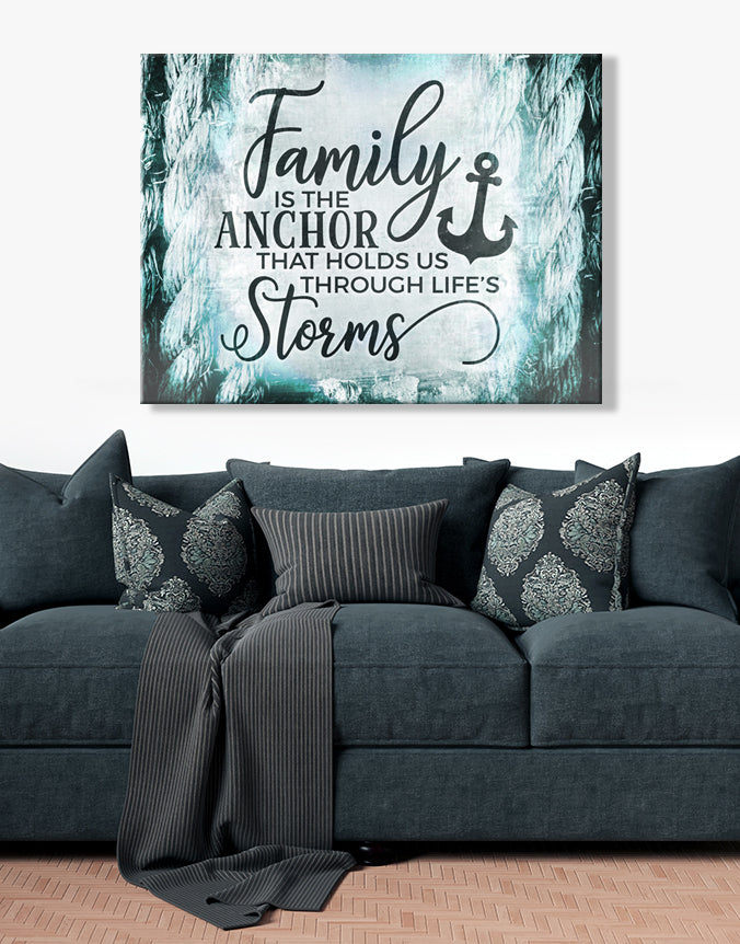 Hot Deal! Family Home Decor Wall Art - Family Is The Anchor V3 (Wood Frame, Ready To Hang)