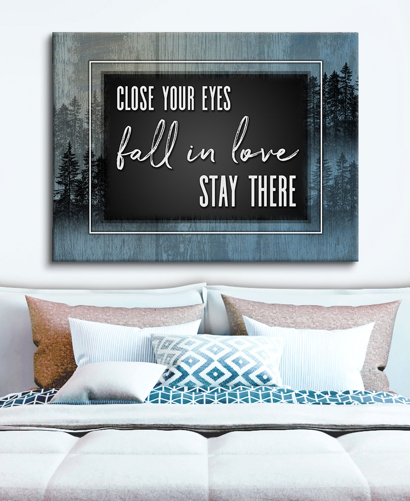 Hot Deal! Close Your Eyes Fall In Love Home Wall Art - Wood Frame, Ready To Hang