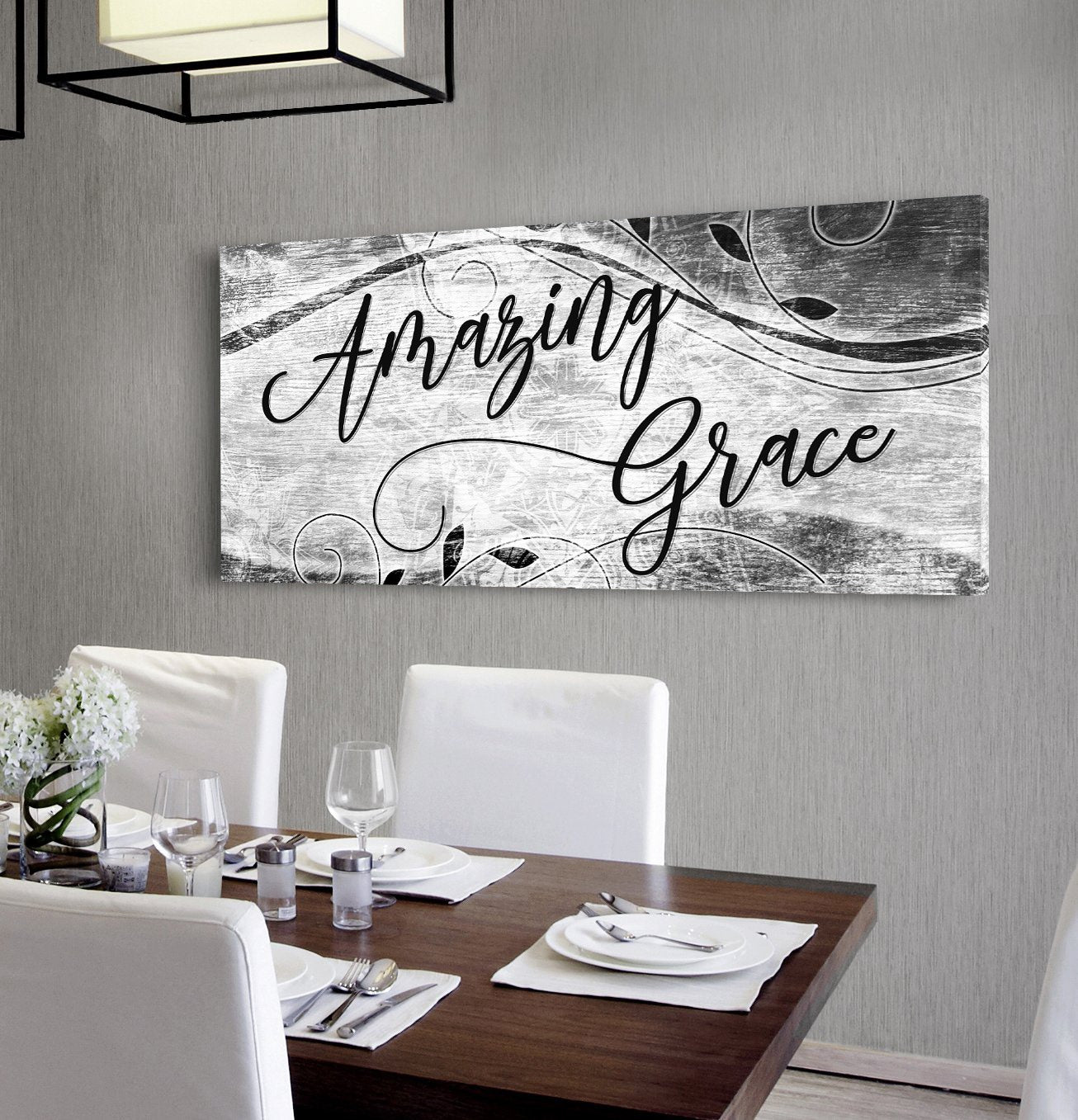 Christian Wall Art: 'Amazing Grace V7' - High - Quality Wood - Framed Wall Decor, Ready to Hang! Buy 2 Save 20%