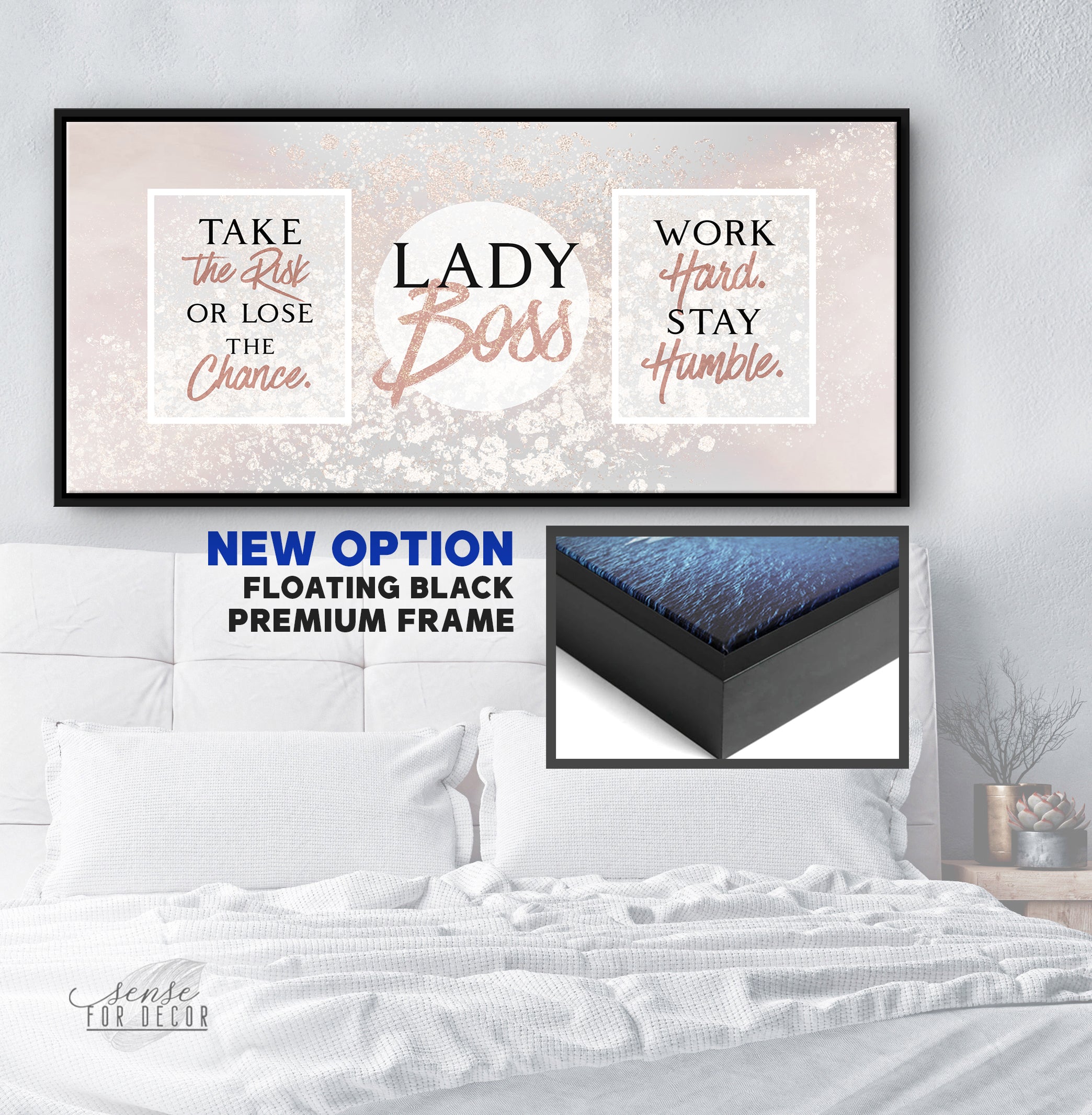 Powerful Lady Boss Wall Art with Wood Frame (Ready to Hang) - Buy 2, Save 20%