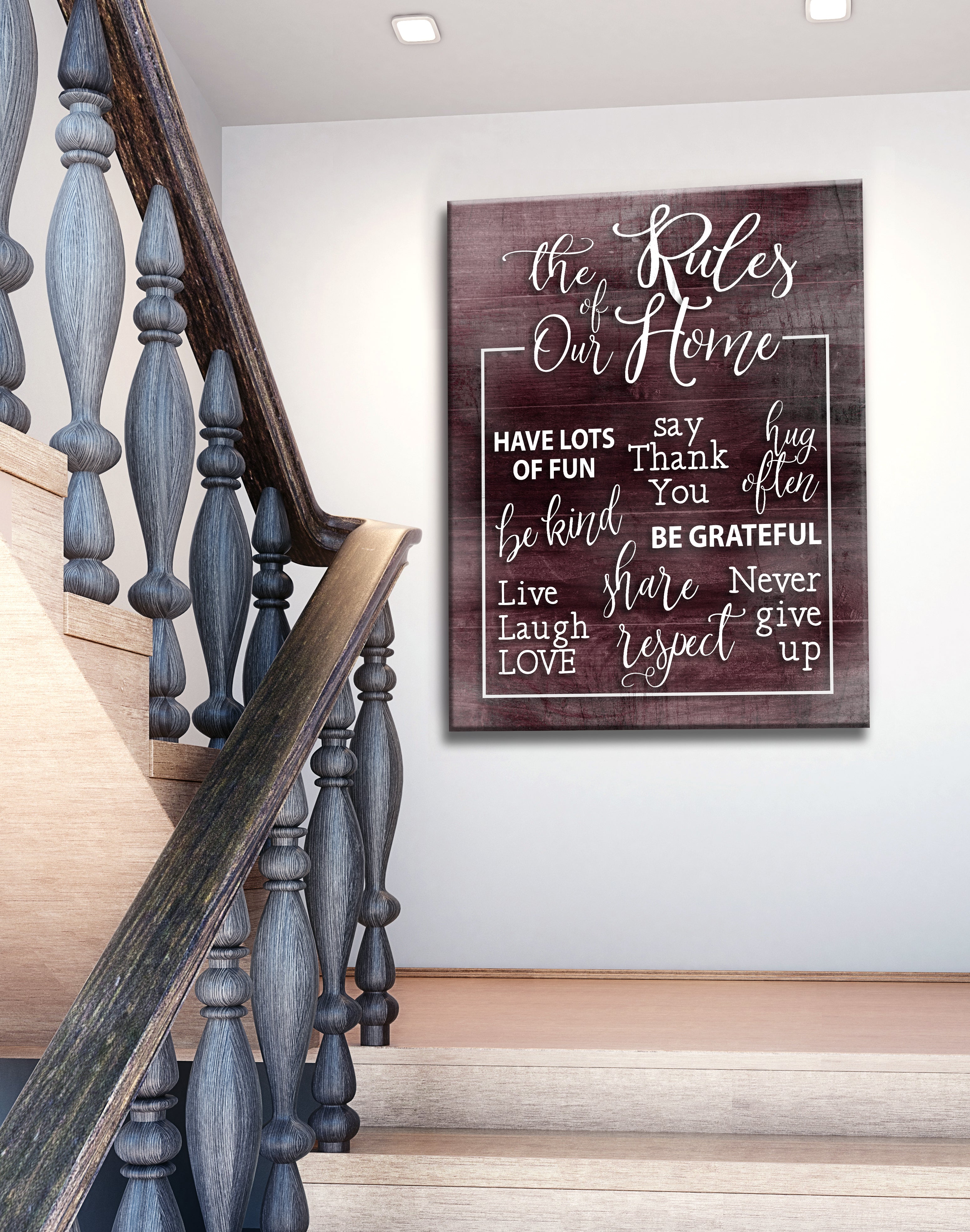 Hot Deal! Ready - To - Hang Wood - Framed Home Wall Art: The Rules Of Our Home