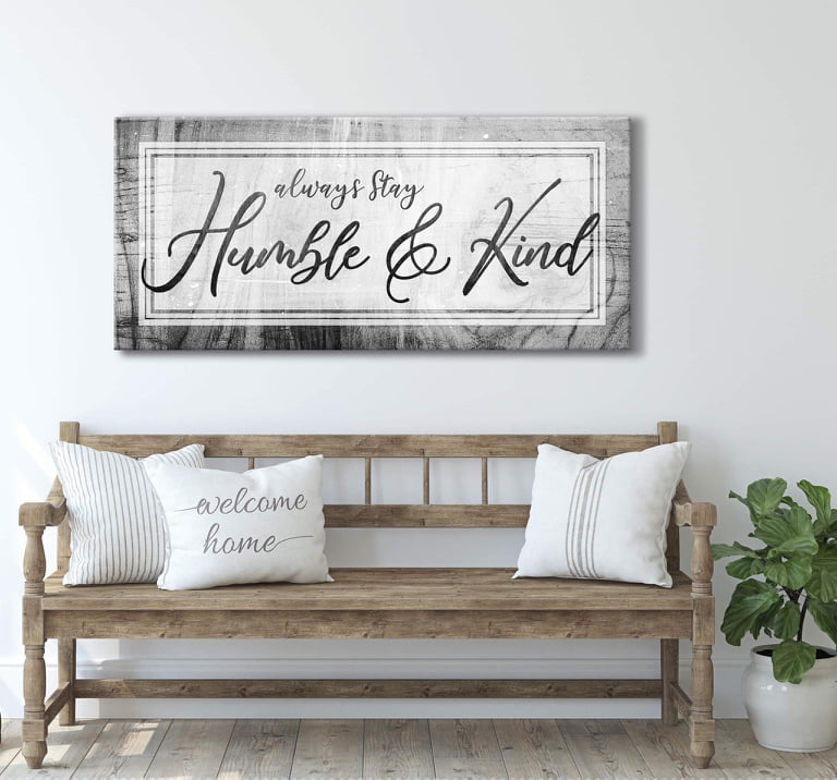 Hot Sale! Christian Wall Art - Always Stay Humble & Kind V6 with Wood Frame for Easy Hanging