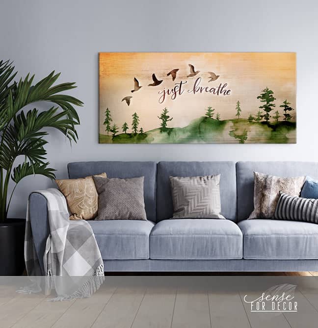 Just Breathe V9 Bedroom Wall Art (Wood Frame, Ready to Hang) - Buy 2, Save 20%