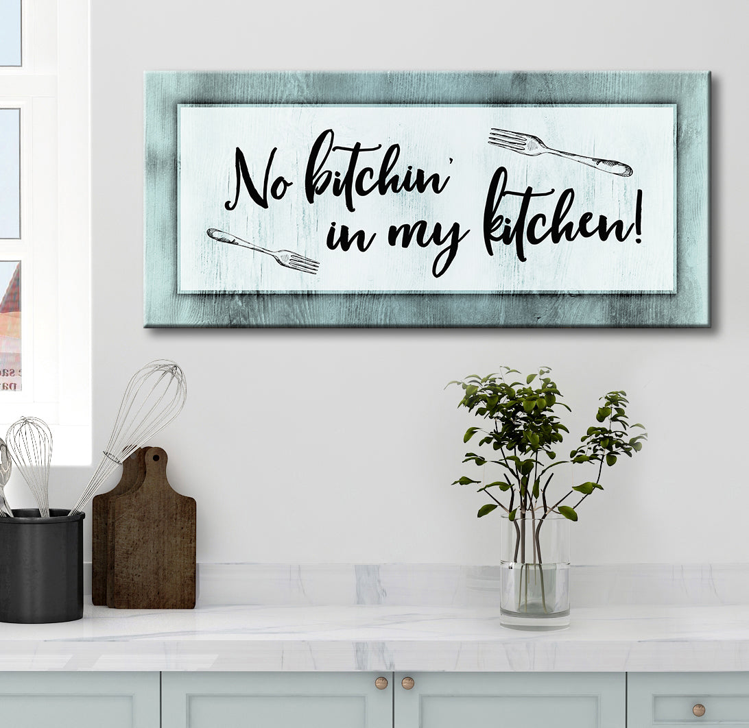 Hot Deal! Ready - To - Hang 'No Bitching In My Kitchen' Wood - Framed Kitchen Wall Art