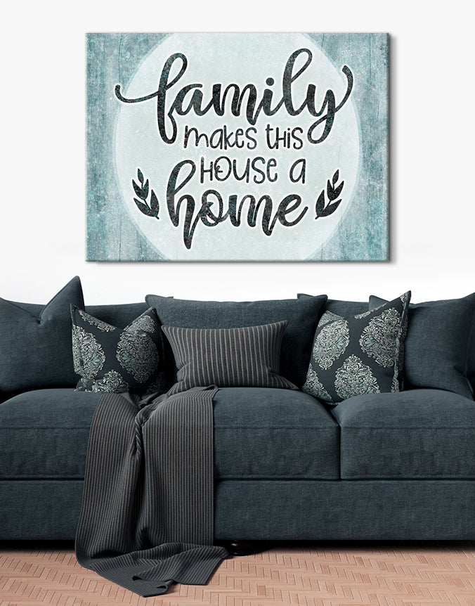 Family Wall Decor: Family Makes This House a Home V4 - Wood Frame, Ready To Hang! Buy 2 Save 20%