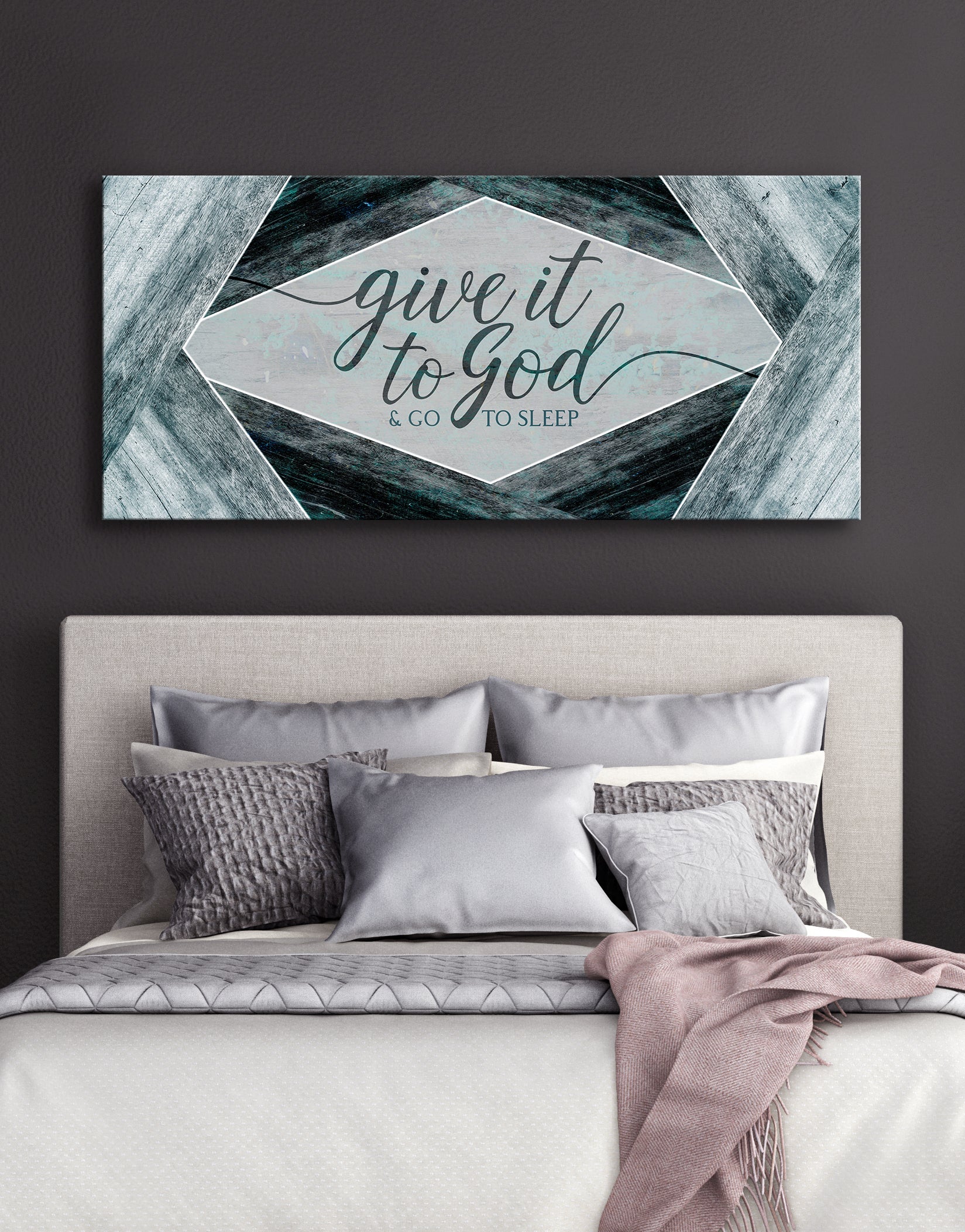 Hot Sale! Christian Wall Art - 'Give It To God V5' with Wood Frame, Ready to Hang
