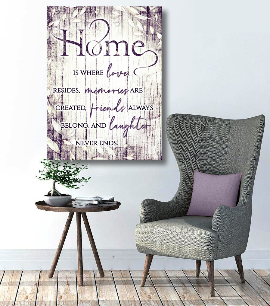 High - quality Wood - framed Wall Art: Home Is Where Love Resides V7 (Ready to Hang)