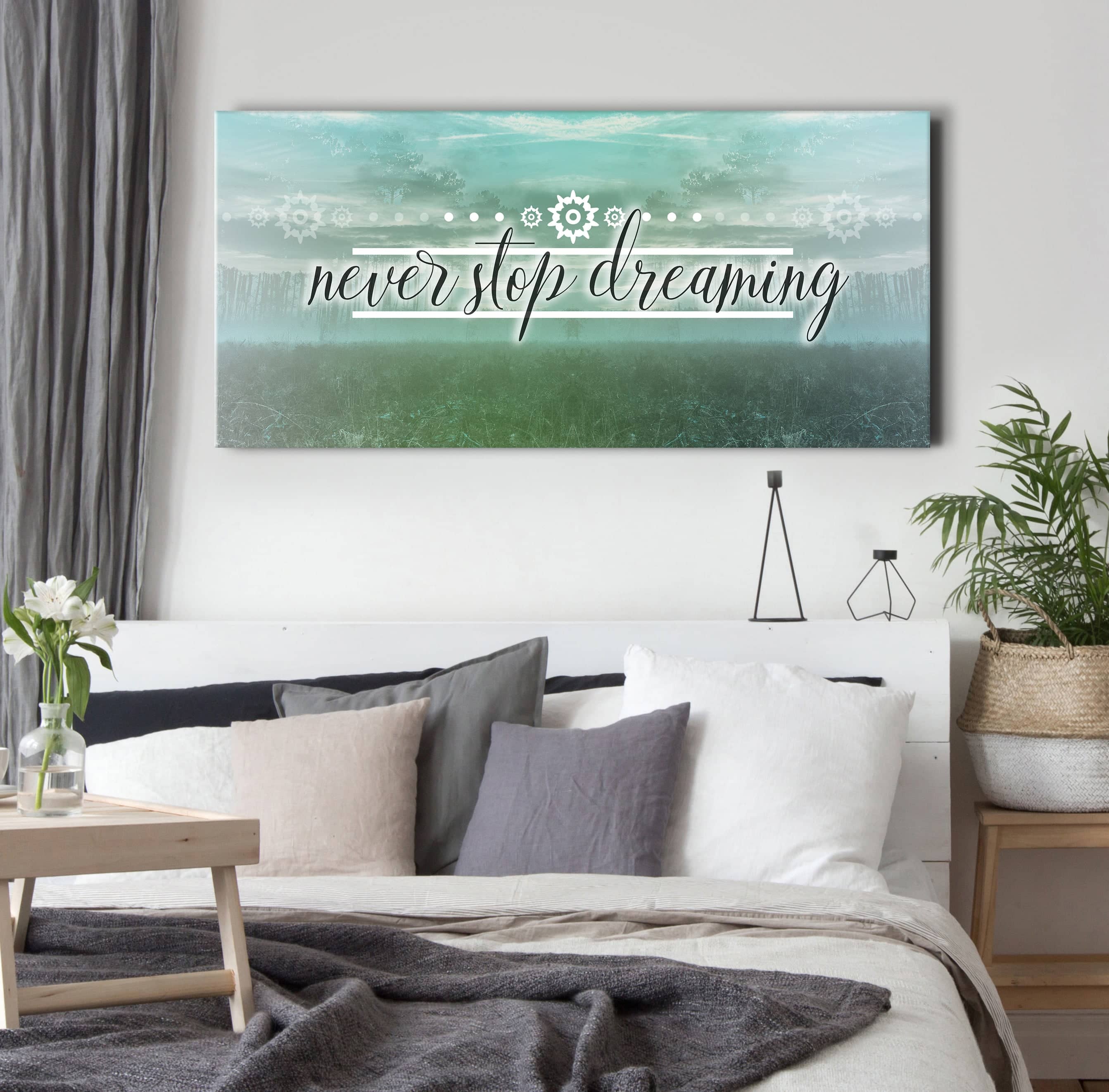 High - Quality Wood - Framed Bedroom Wall Art: Keep Dreaming, Ready to Hang