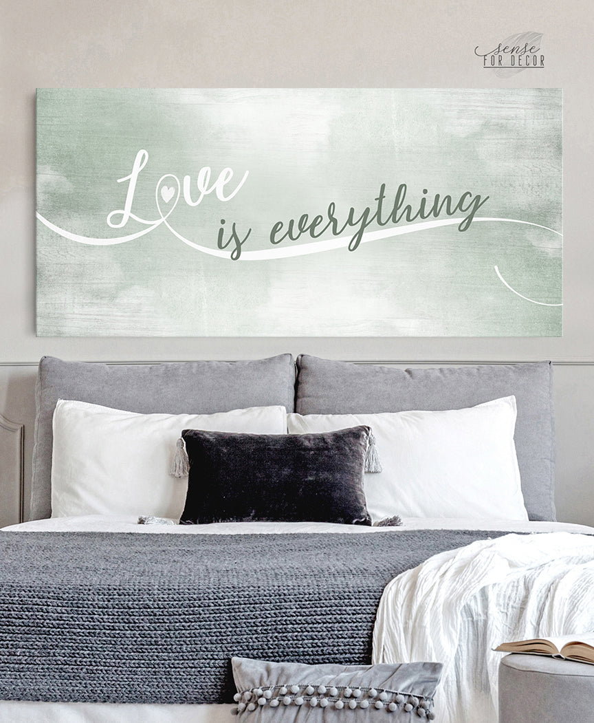 Hot Deal! Couples Wall Art - Love Is Everything (Ready-to-Hang Wood Frame)