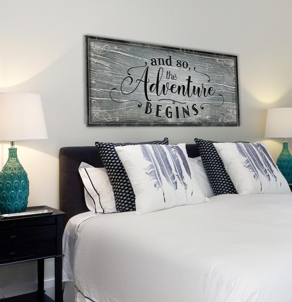 Exclusive! Home Wall Art - 'Our Adventure Begins V2' (Wood Frame, Ready To Hang)
