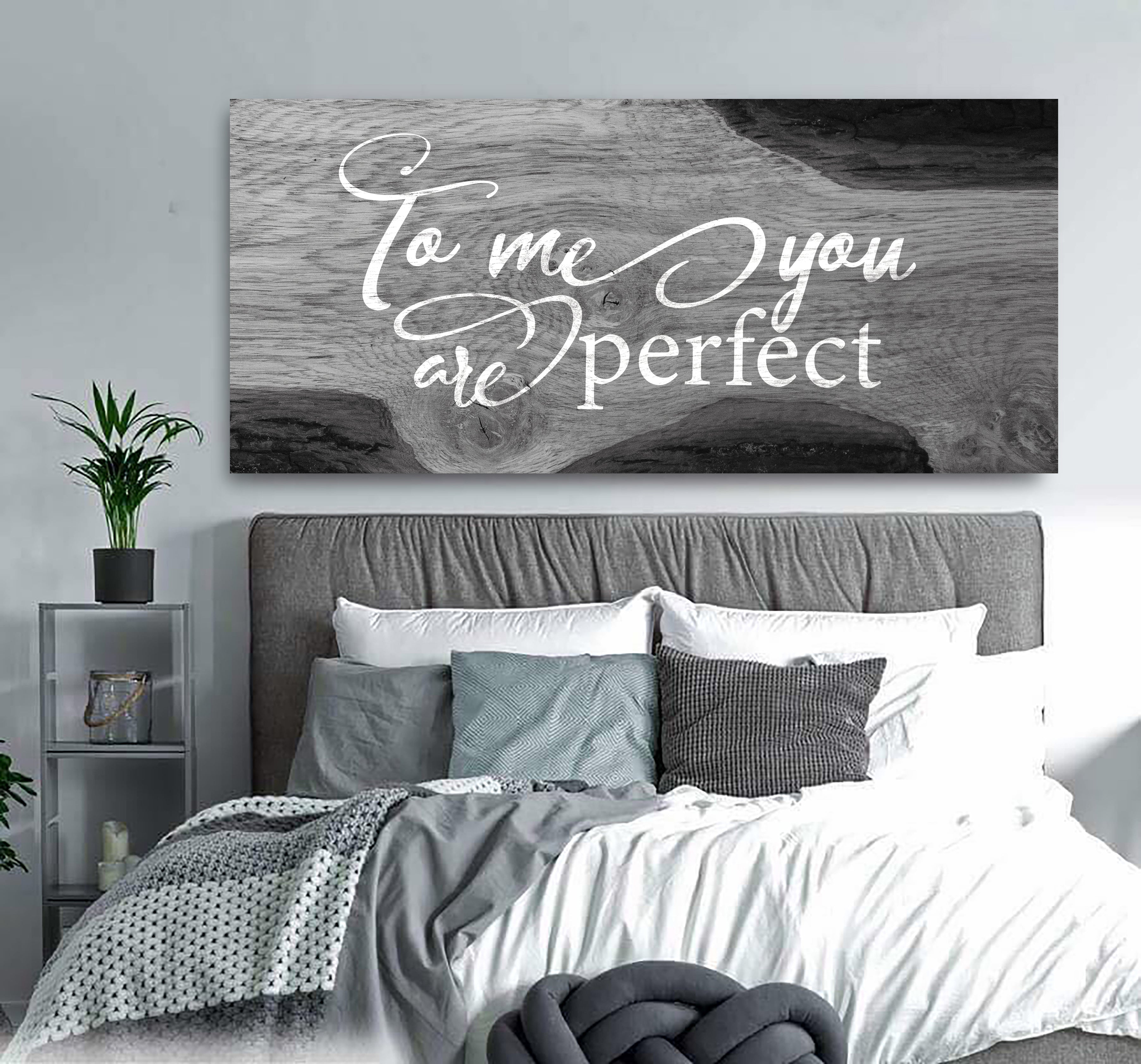 Hot Deal! Couples Wall Art - 'To Me You Are Perfect' with Wood Frame, Ready to Hang