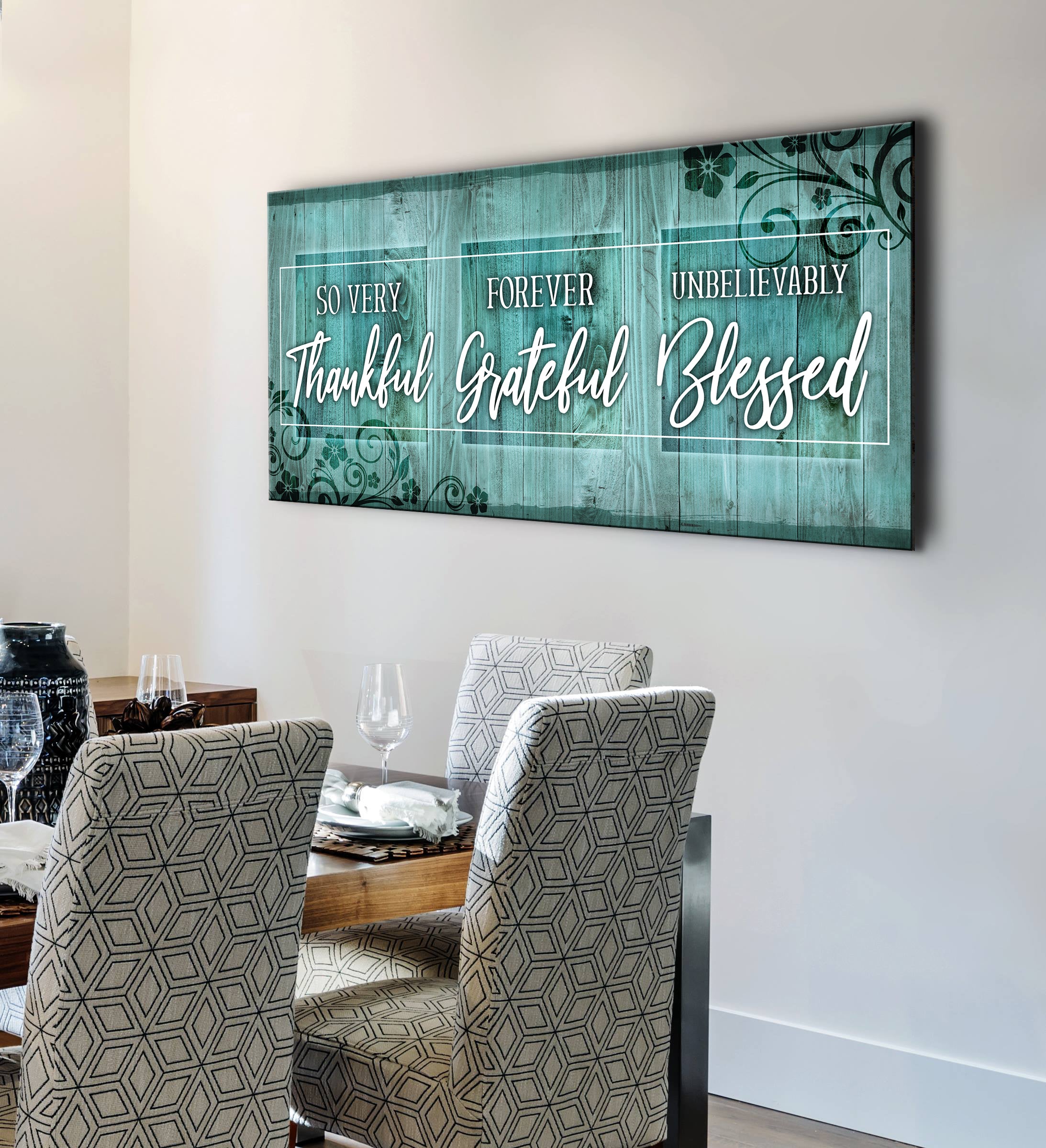 High - Quality Christian Wall Art 'So Very Thankful V11' with Wood Frame, Ready to Hang