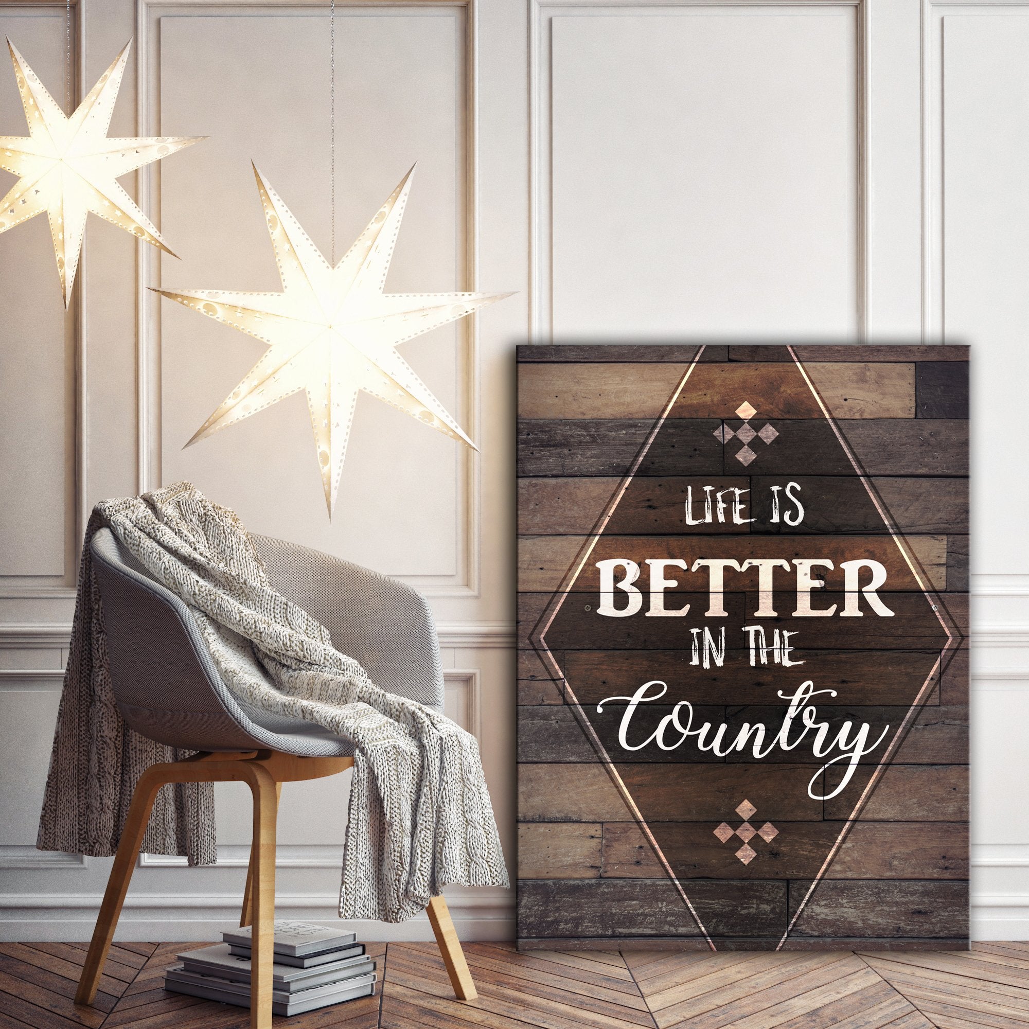 Hot Deal! High - Quality Wood - Framed 'Life is Better in the Country' Wall Art Ready to Hang for Your Home