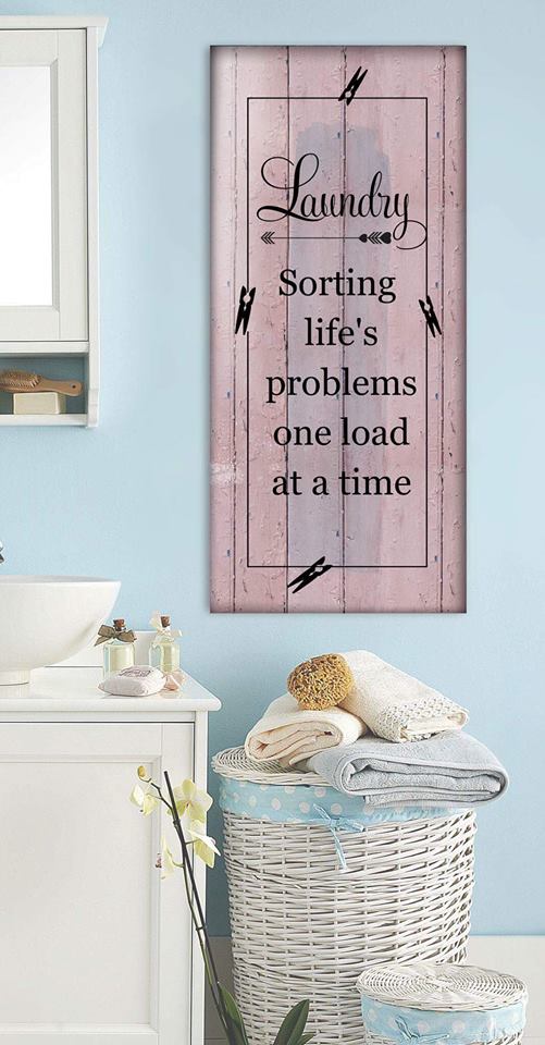 Ready - to - Hang Wood - Framed Laundry Room Wall Art: Sorting Life One Load at a Time