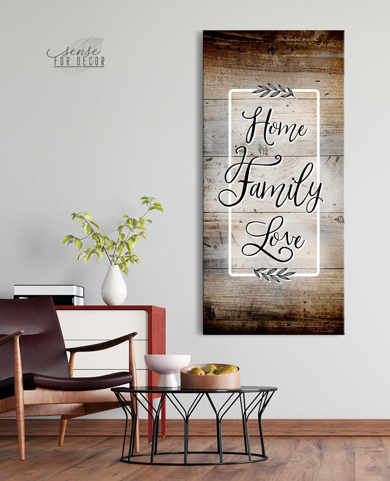 Exclusive Home Wall Art: Home Family Love V3 with Wood Frame, Ready To Hang - Buy 2 Save 20%