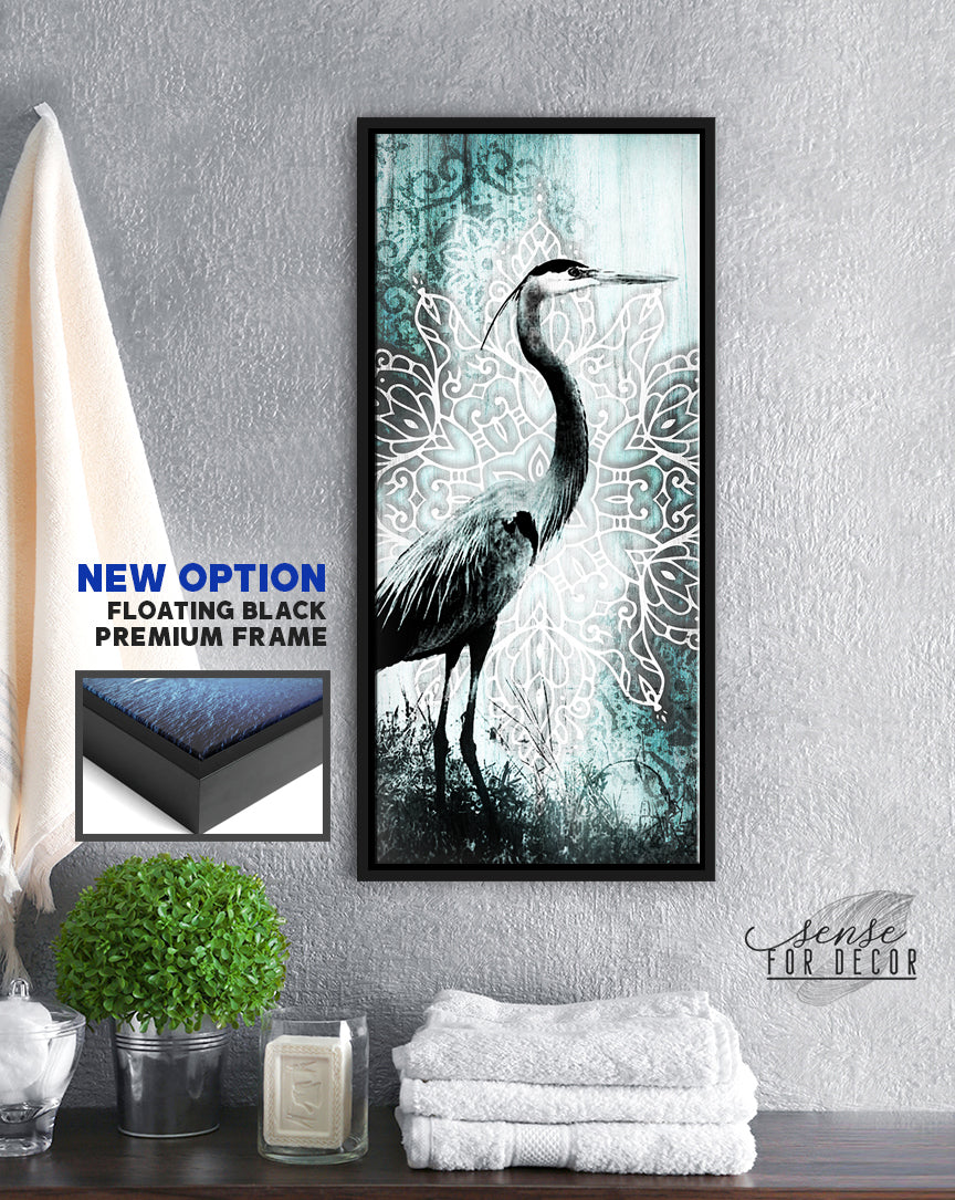 Exclusive Heron Bird Wall Art with Wood Frame, Ready to Hang - Buy 2 Get 20% Off!