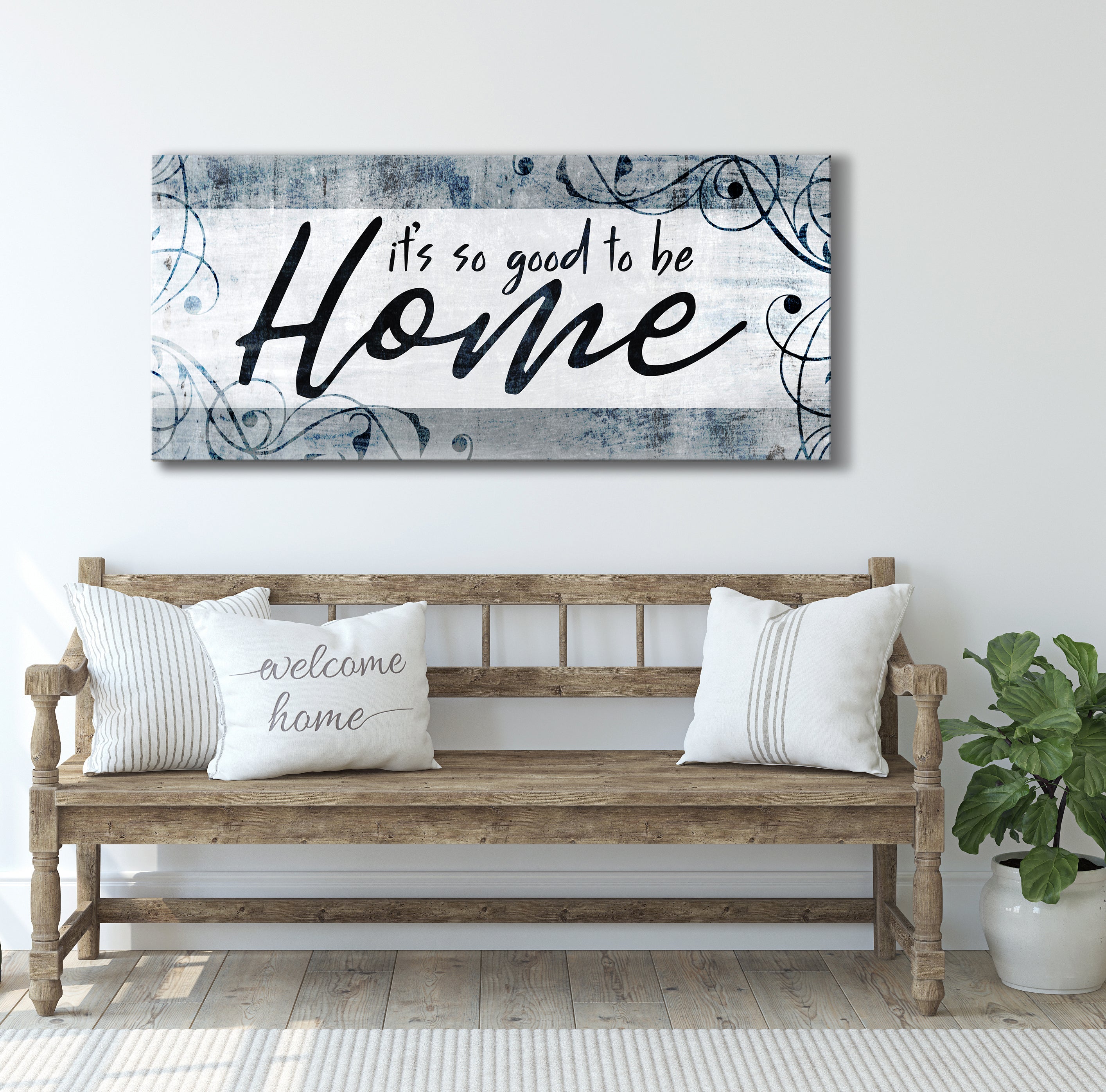 Exclusive Offer! High - Quality Home Wall Art 'It's So Good To Be Home V7' with Wood Frame, Ready To Hang
