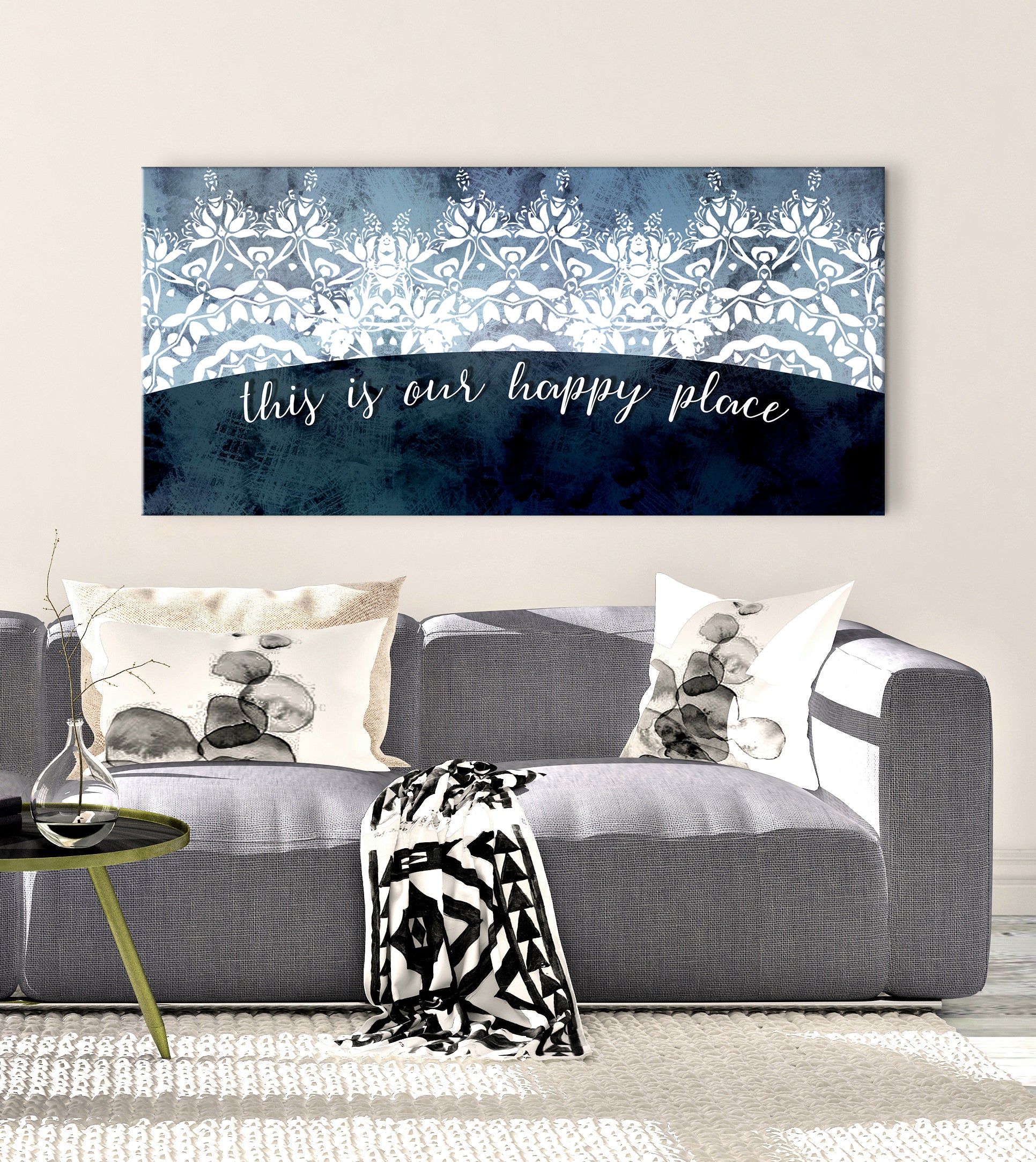 Ready-to-Hang Wood Frame Home Wall Art: This Is Our Happy Place V13