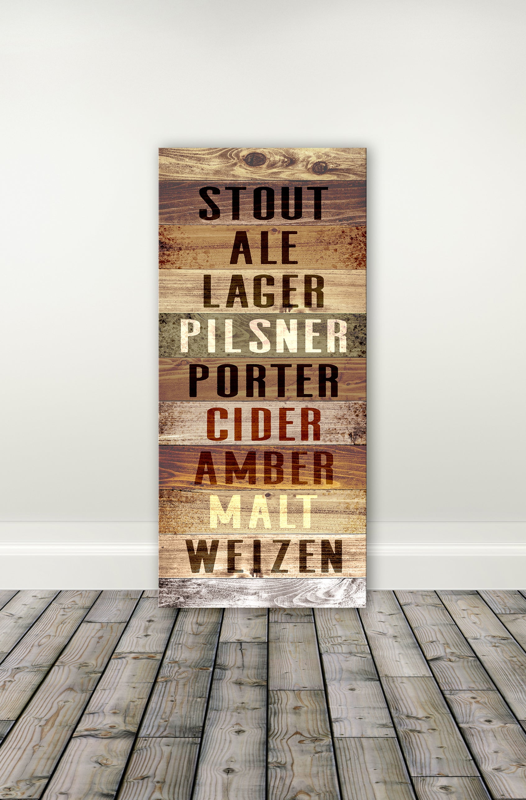 Hot Deal! Ready-to-Hang Wood Framed Kitchen Beer Types Wall Art