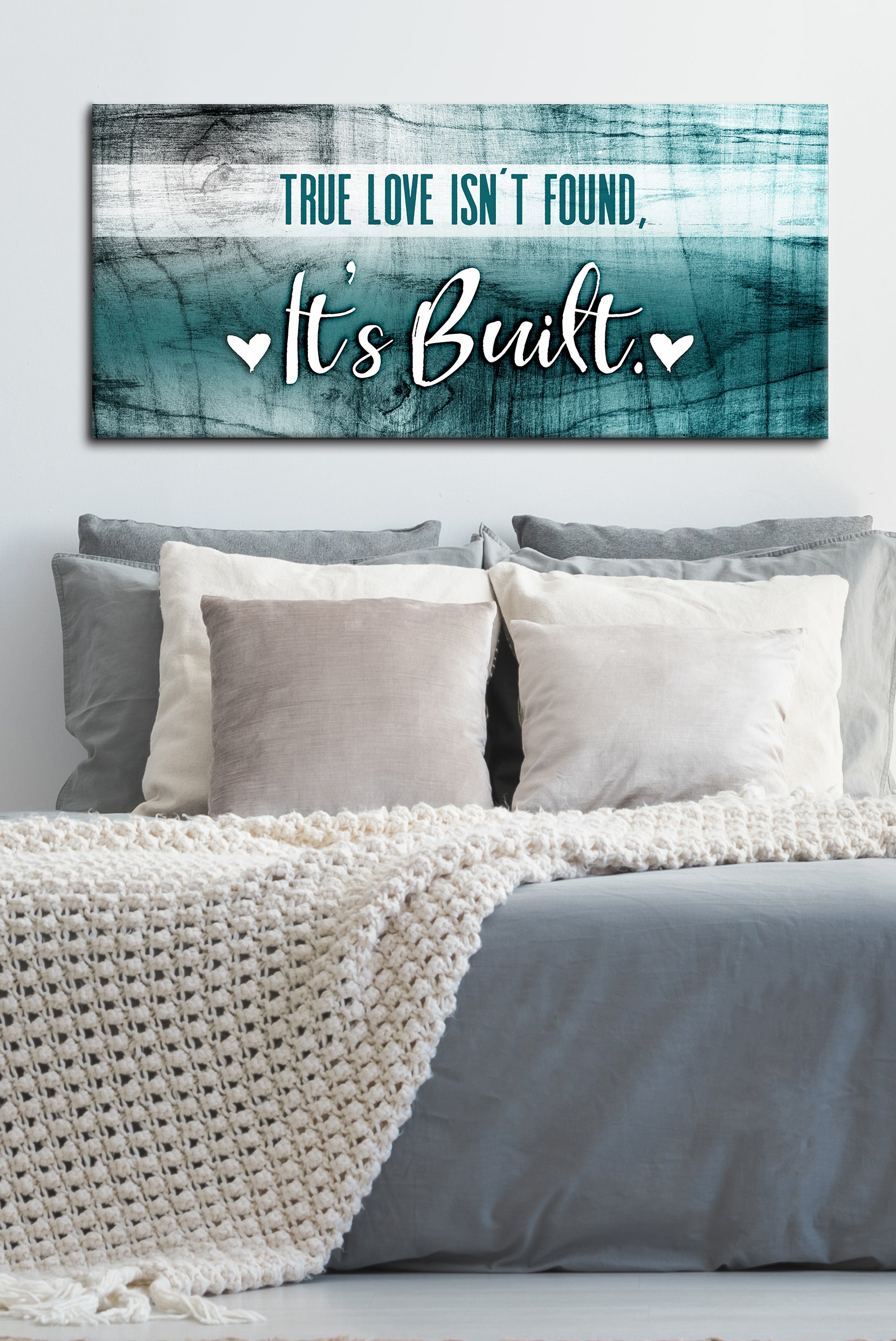 Exclusive Home Wall Art: True Love Is Built, Not Found (Wood Frame, Ready To Hang), Buy 2 Save 20%