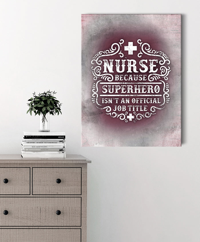 Ready-to-Hang Wood Frame Nurse Wall Art: Nurse as Superhero