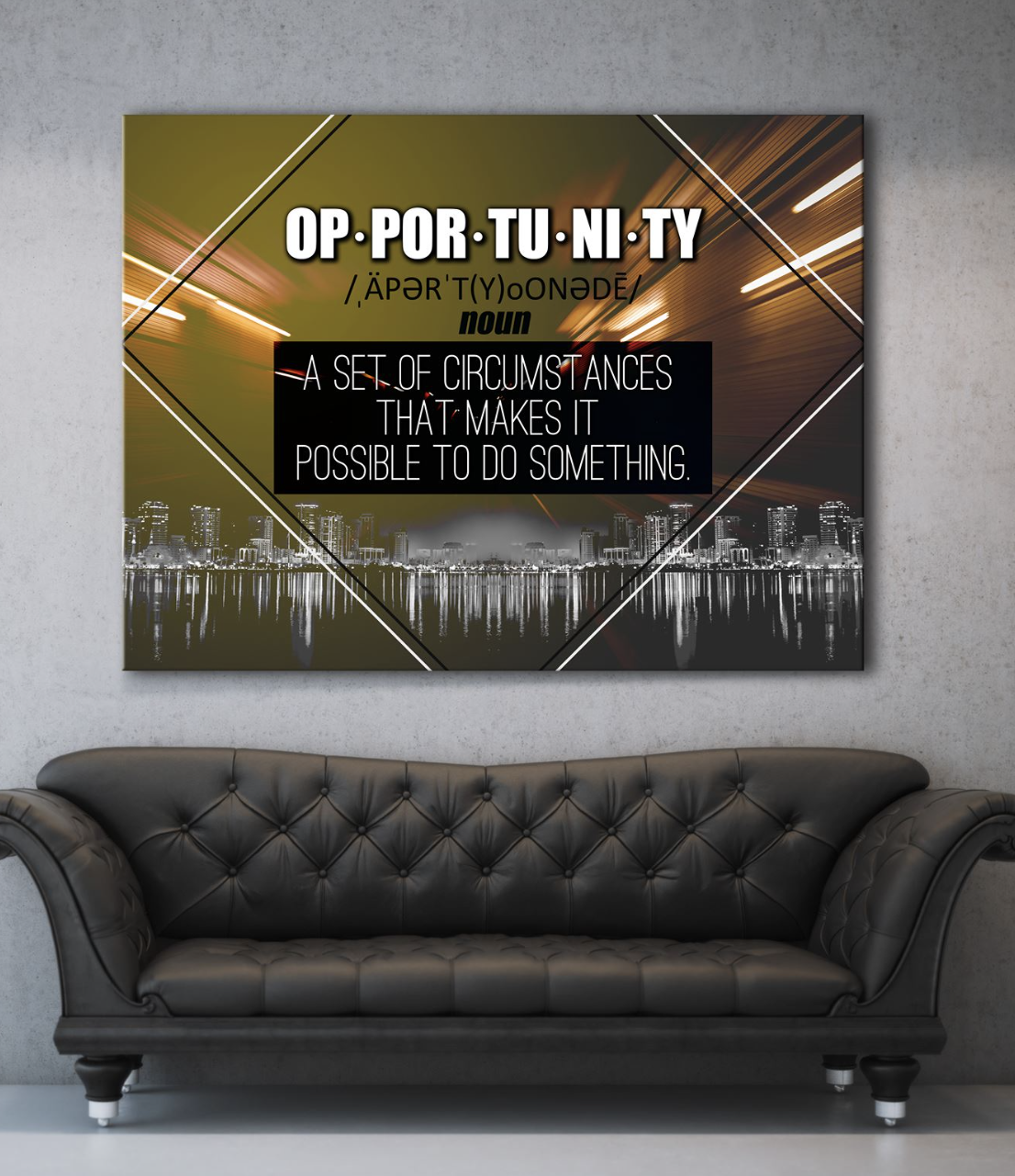 Ready-to-Hang Wood Framed Business Wall Art with Opportunity Quotes