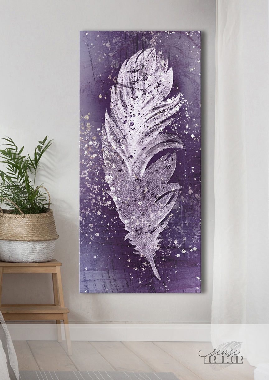 Boho Big Feather Wall Art (Wood Frame, Ready To Hang) - 20% Off on 2+