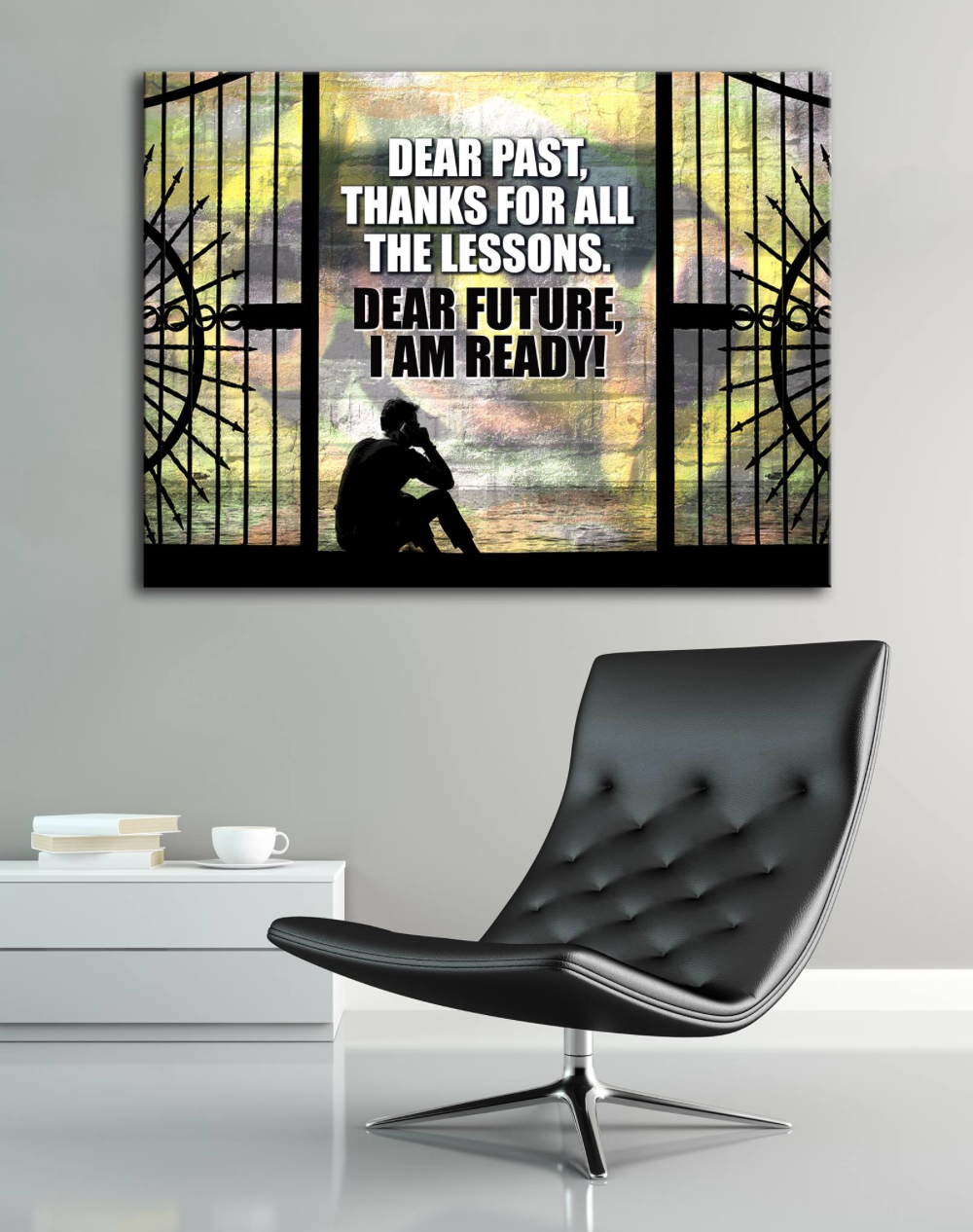 Hot Deal! 'Dear Future I'm Ready' Business Wall Art with Wood Frame, Ready to Hang