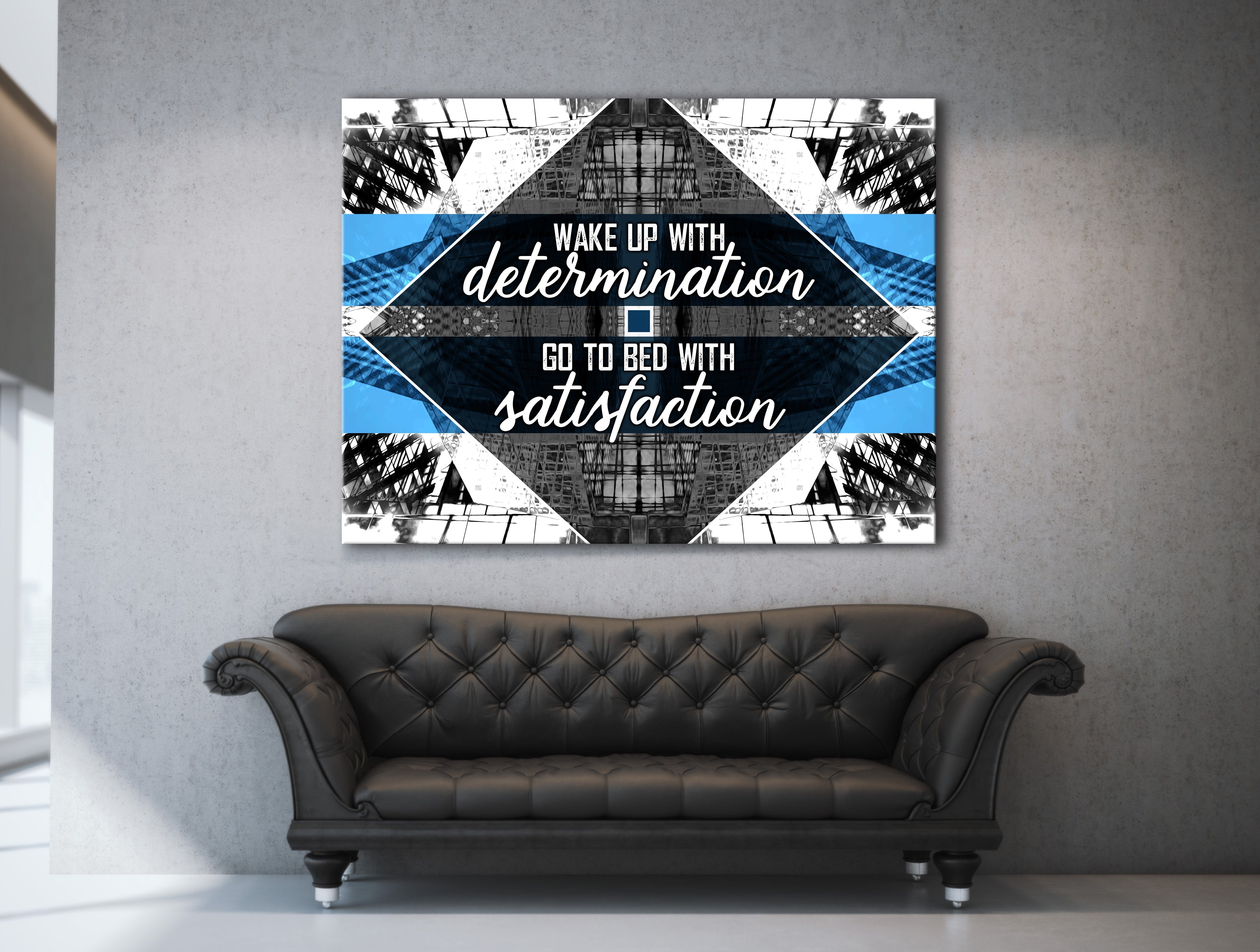 Exclusive Business Wall Art: Wake Up with Determination - Wood Frame, Ready to Hang! Buy 2, Save 20%