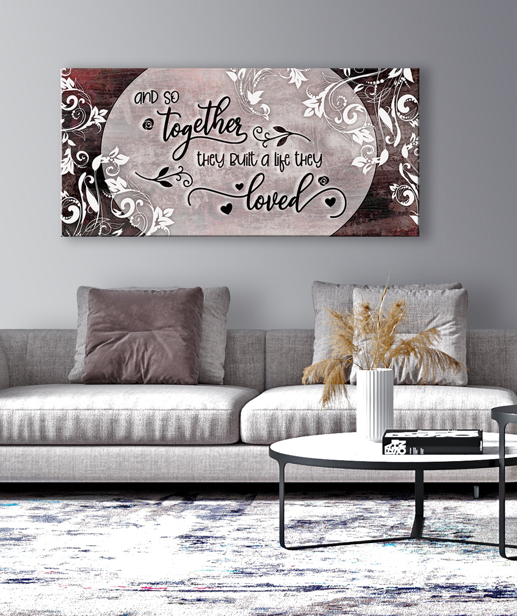 Hot! Couples Wall Art - Build a Loved Life Together V5