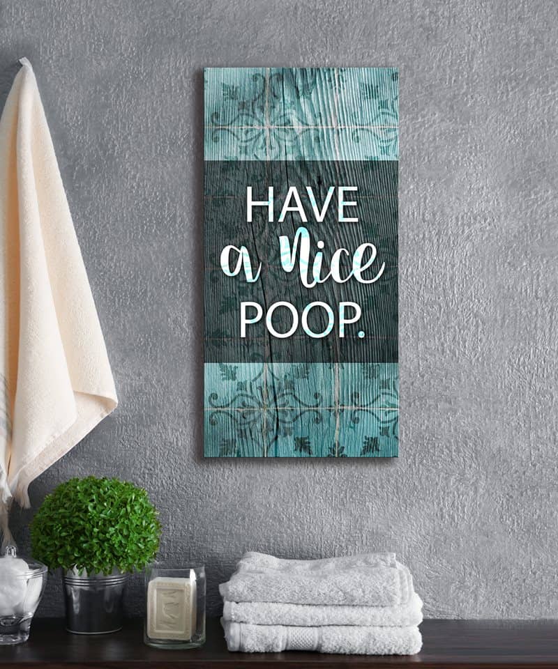 High - Quality Wood - Framed 'Have A Nice Poop' Bathroom Wall Art, Ready to Hang