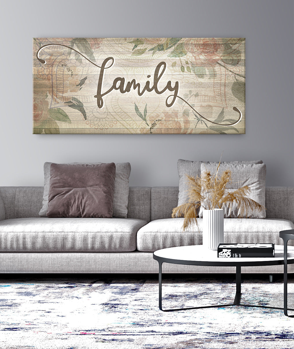 High - Quality Family Word Sign V8 with Wood Frame, Ready to Hang