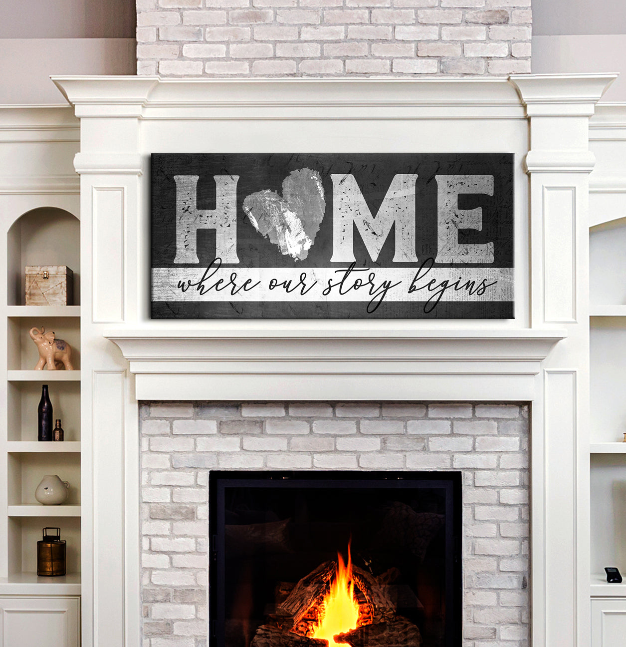 Ready-to-Hang Wood Frame Home Wall Art: Where Our Home Story Starts V2