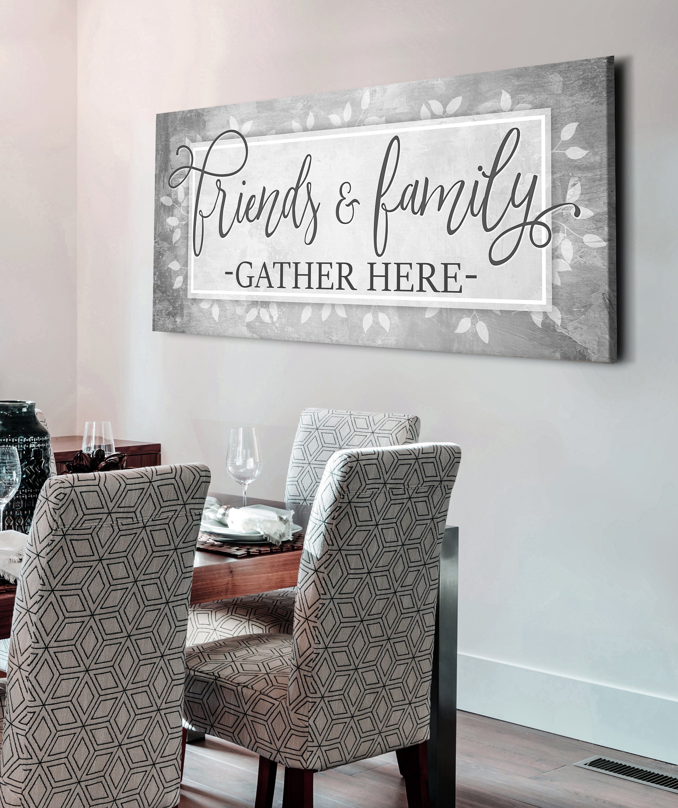 Ready-to-Hang Wood Frame Home Wall Art: Friends and Family Gathering