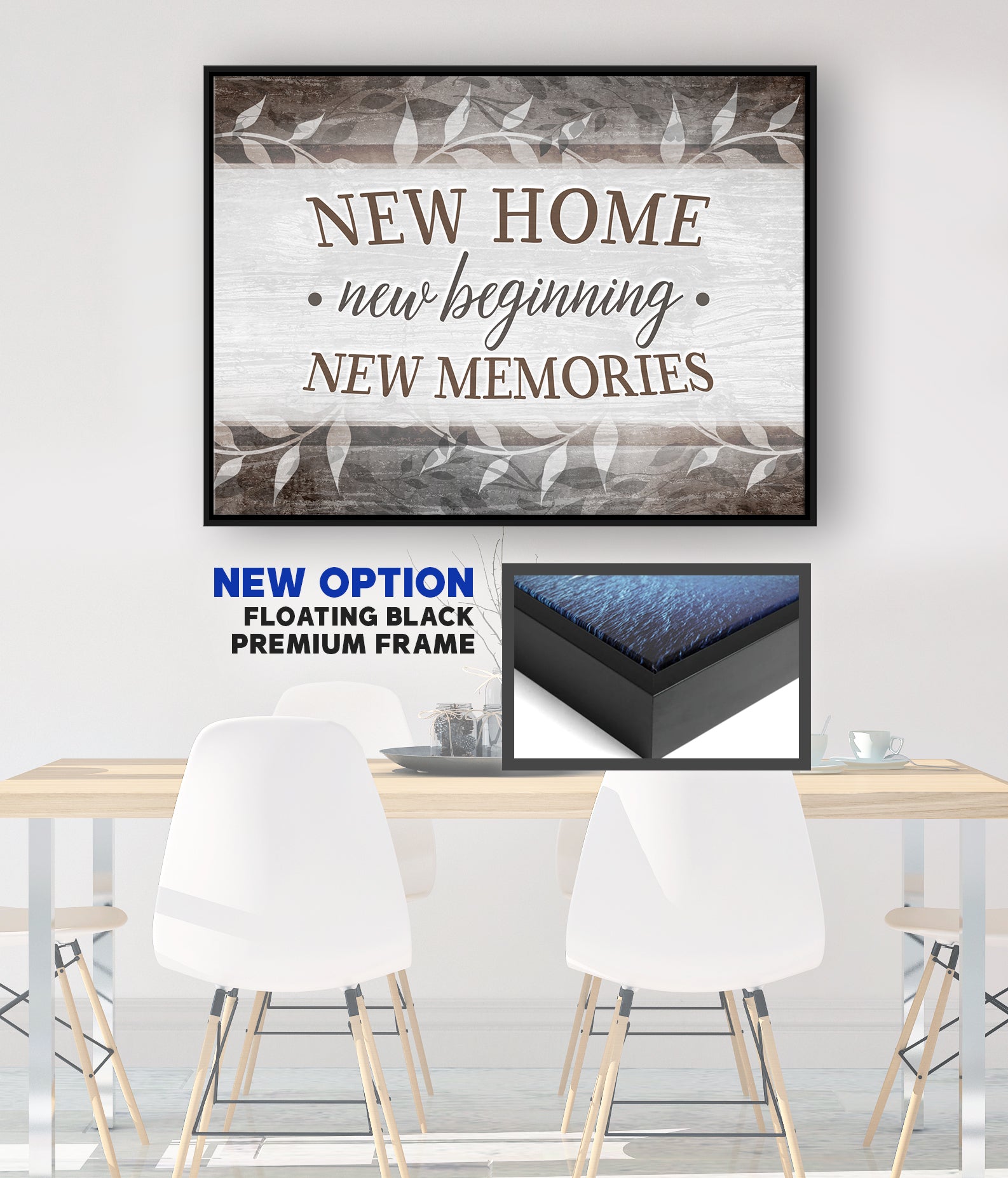Exclusive Offer! New Home New Beginning V11 Wood Frame Wall Art, Ready To Hang