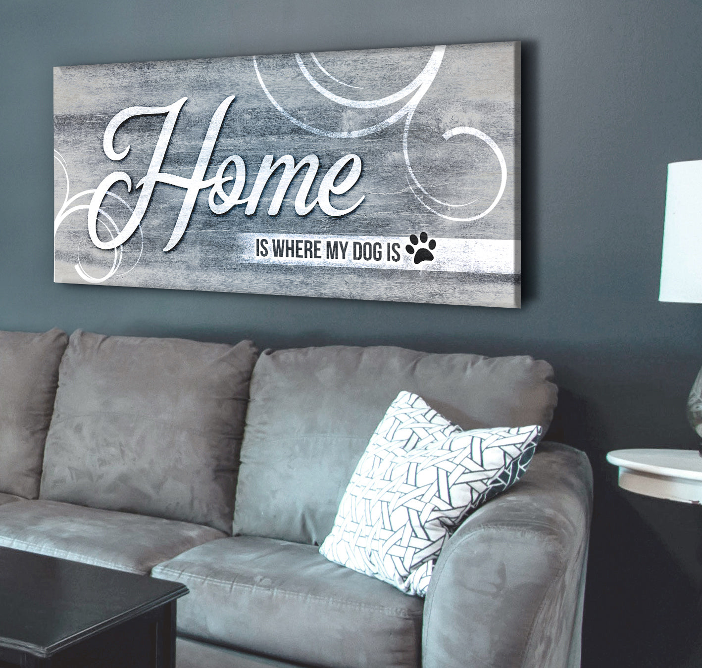Exclusive Pet Wall Art: 'Home Is Where My Dog Is' with Wood Frame, Ready to Hang - Buy 2 Get 20% Off