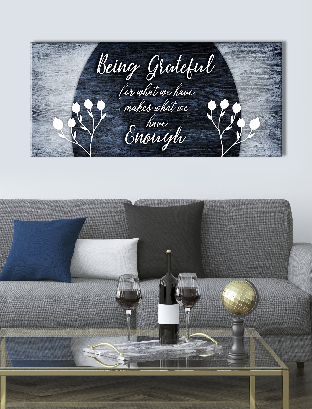 High - Quality Wood - Framed Wall Art: Be Grateful for What You Have