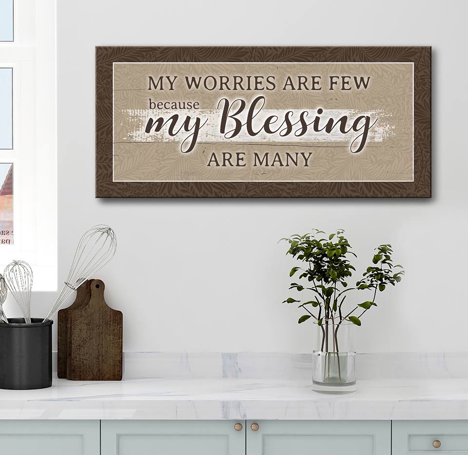 Exclusive Home Wall Art: Worries Are A Few V3 with Wood Frame, Ready to Hang - Buy 2 Get 20% Off!