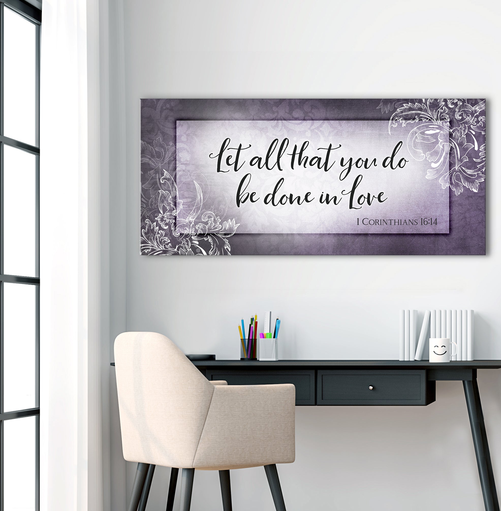 Christian Wall Art: 'Let All That You Do Be Done In Love' (Ready-to-Hang Wood Frame) - Buy 2, Save 20%