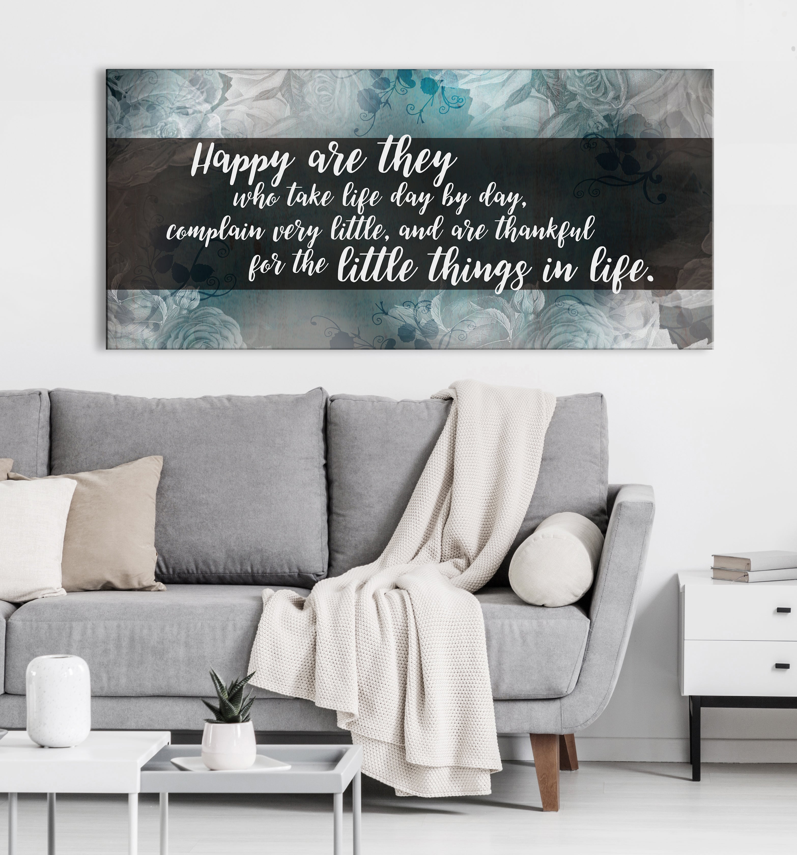 High - Quality Wood - Framed Wall Art: 'Happy Are They Who Take Life' Ready to Hang