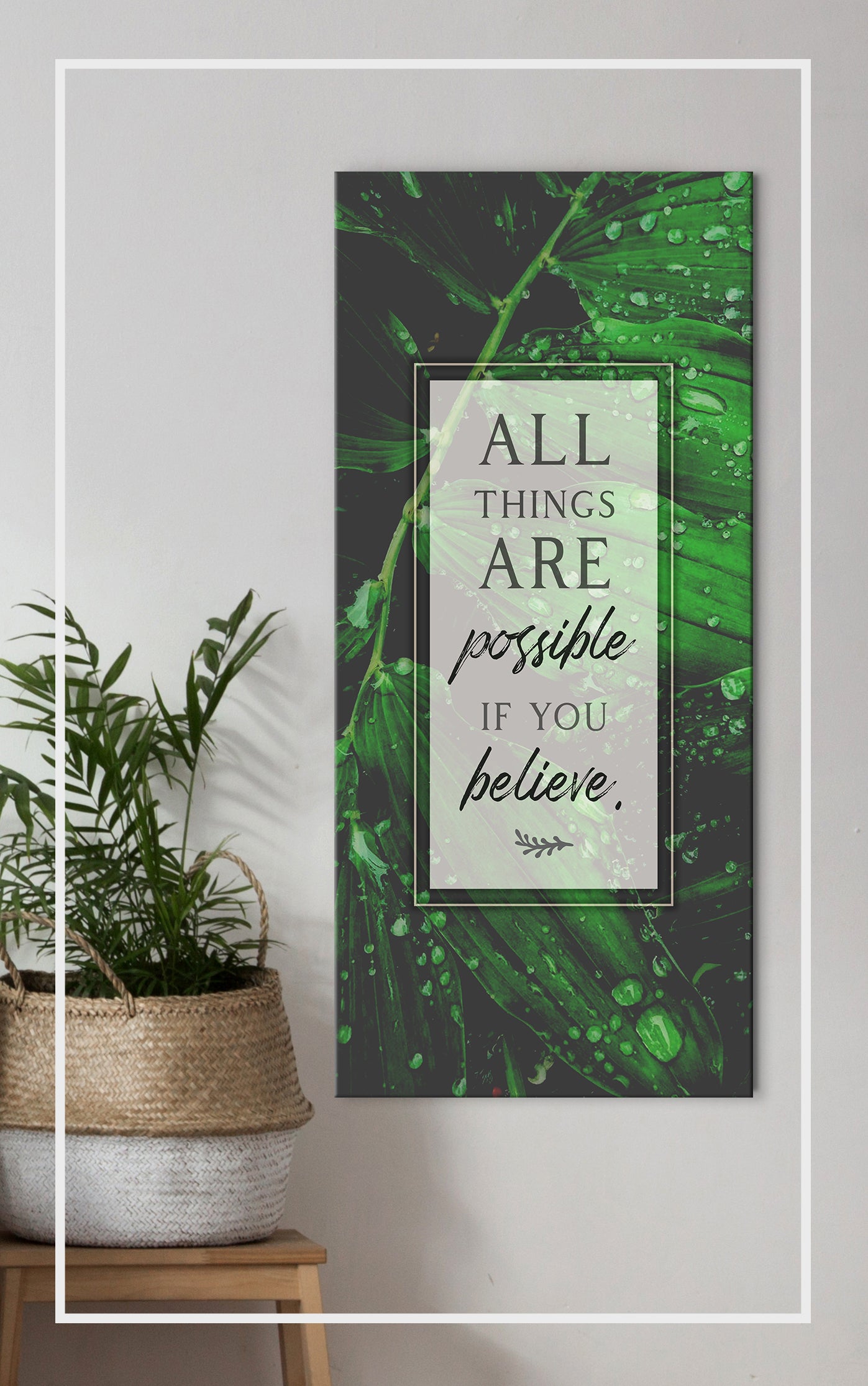 Exclusive! All Things Are Possible If You Believe Wall Art (Wood Frame, Ready To Hang)