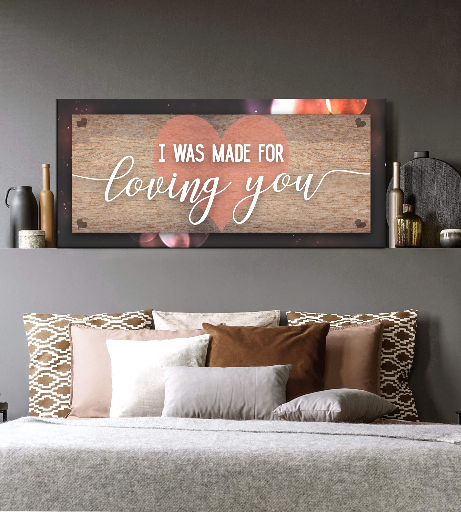 Hot! Couples Wall Art - 'I Was Made For Loving You' (Wood Frame, Ready To Hang)