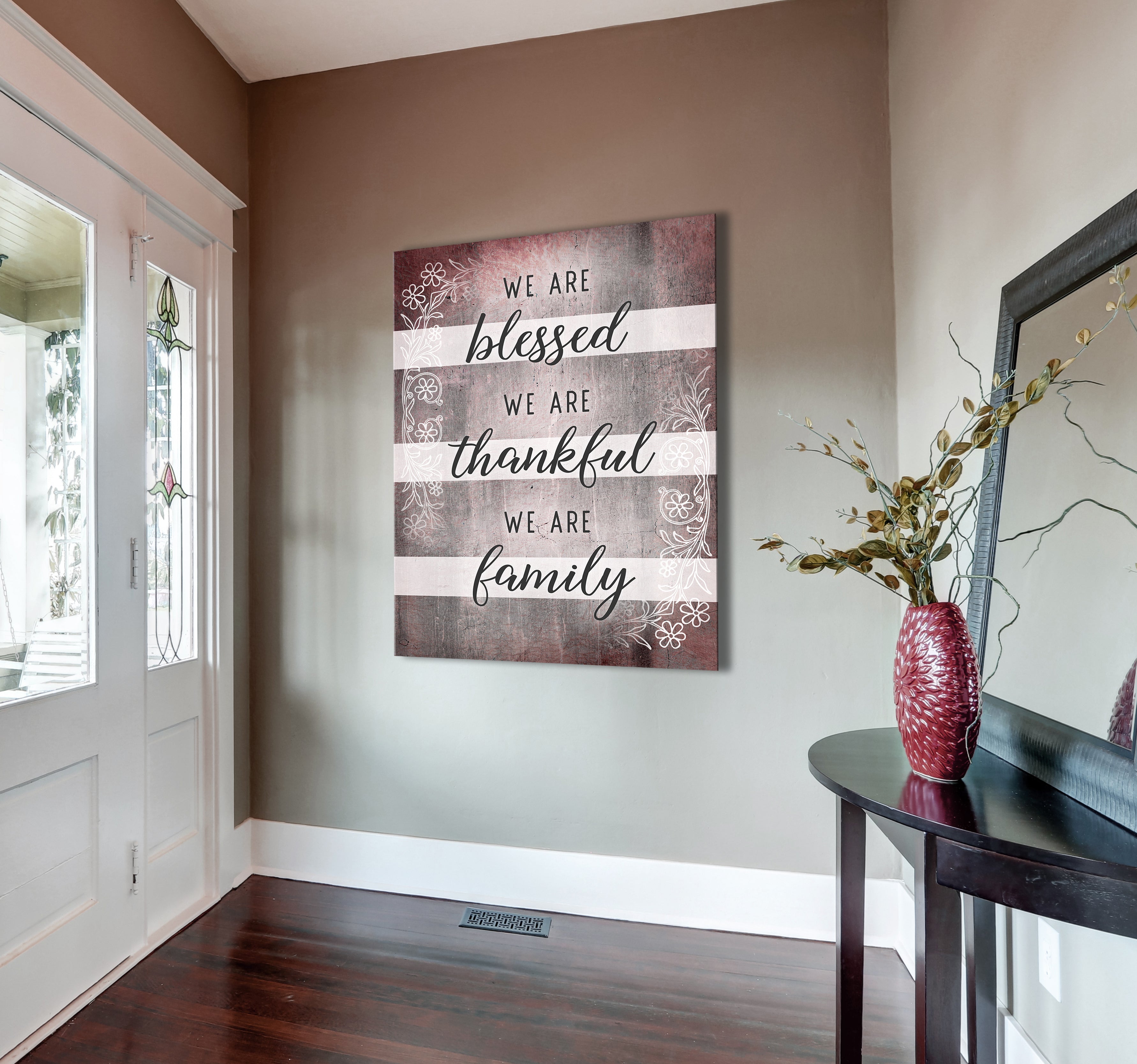 High - Quality Christian Wall Art: 'We Are Blessed We Are Thankful' with Wood Frame for Easy Hanging