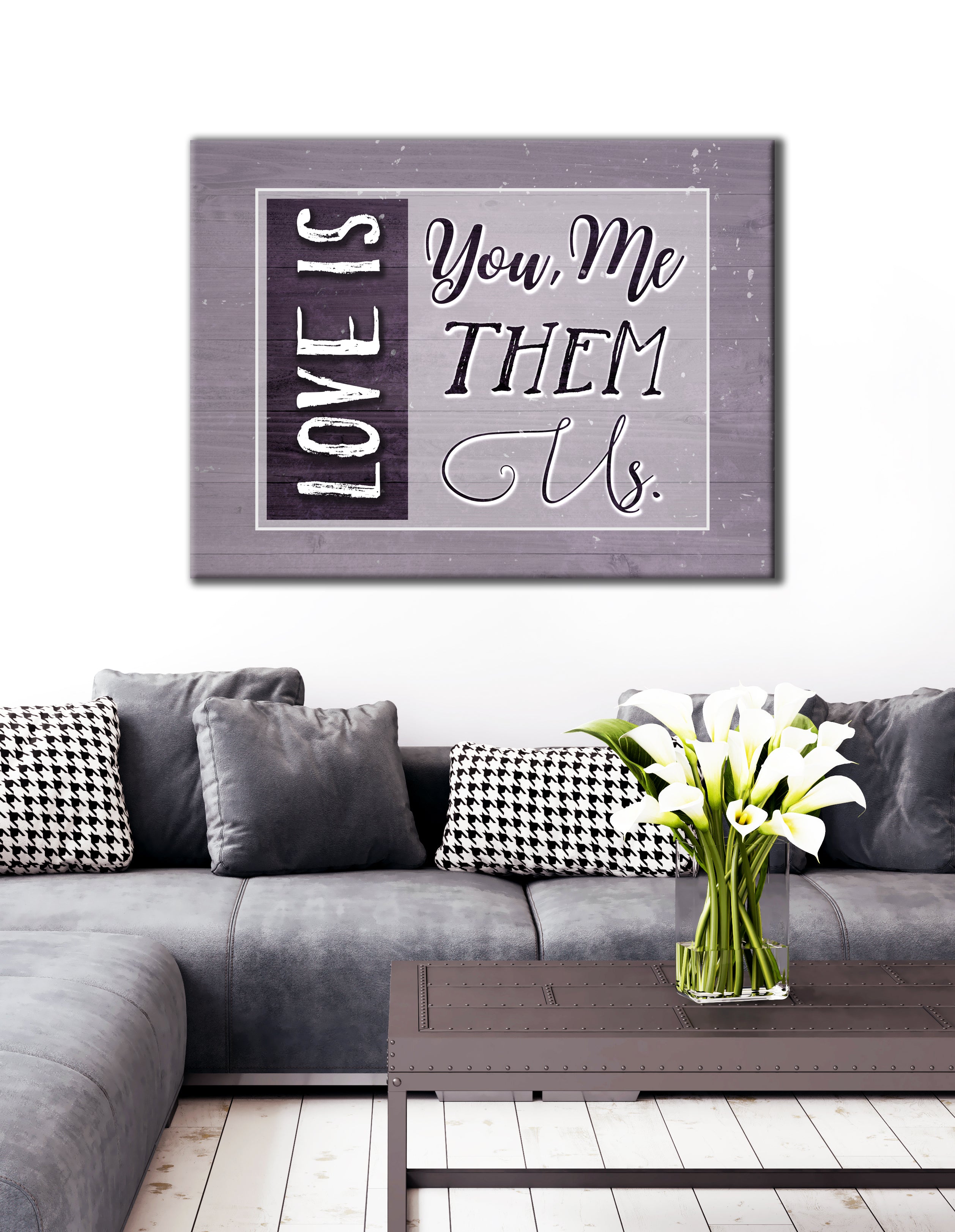 Hot! Couples Wall Art - Love is Us (Wood Frame, Ready to Hang)
