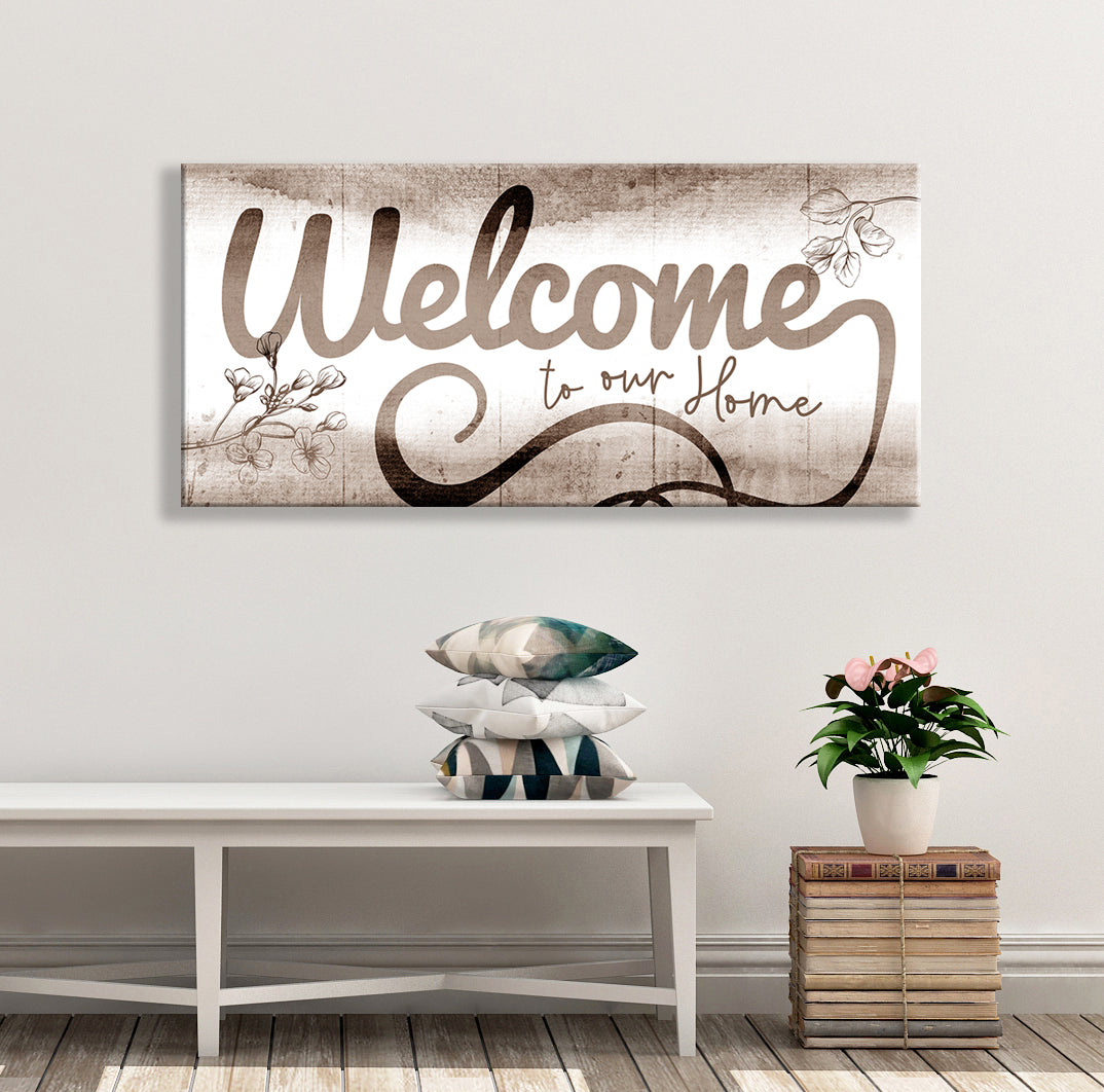 Hot! Welcome To Our Home V11 Wall Art - Wood Frame, Ready To Hang